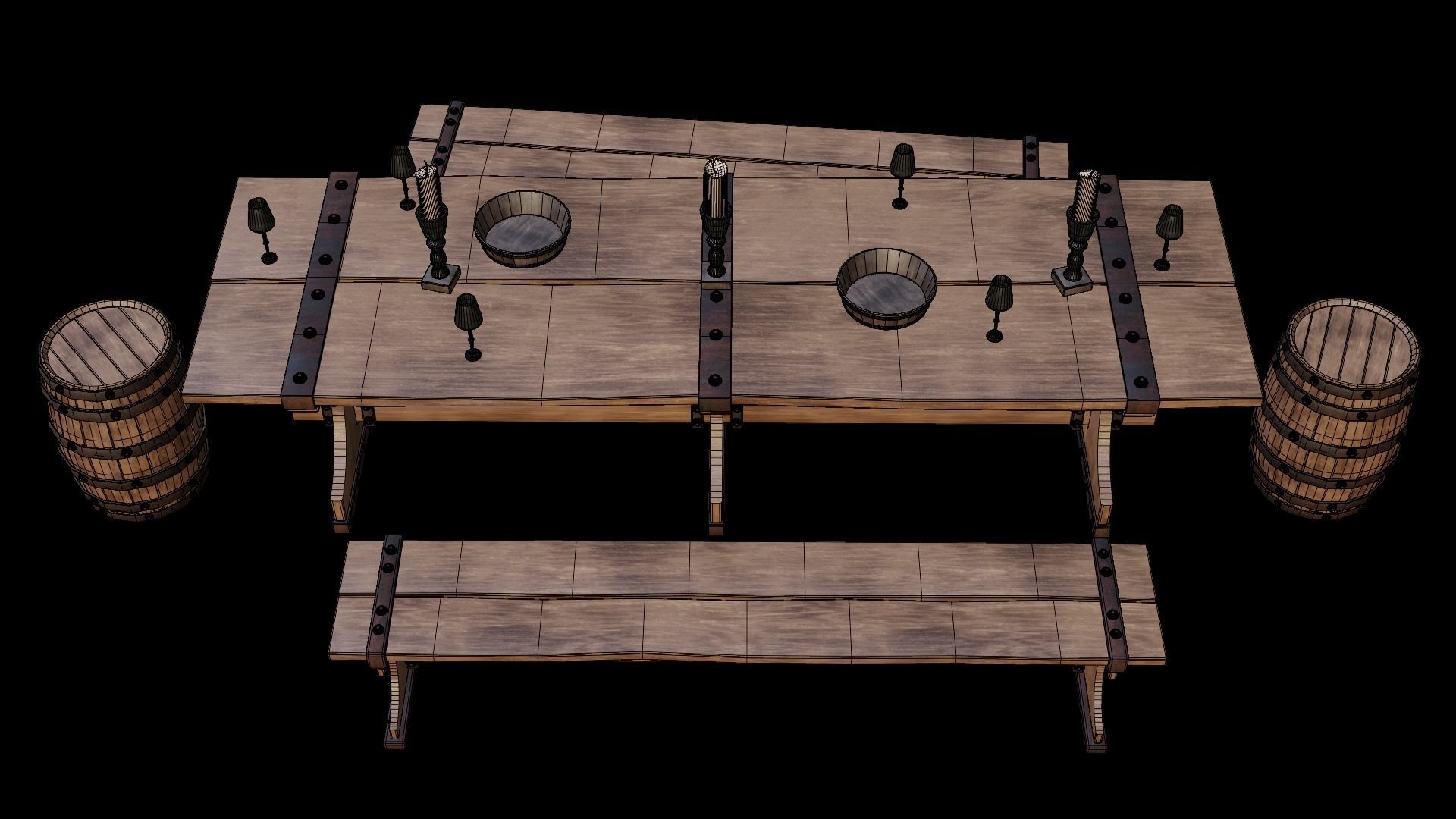 PBR WOOD FURNITURES - Collection - 03  - 4K Textures Game Ready _44