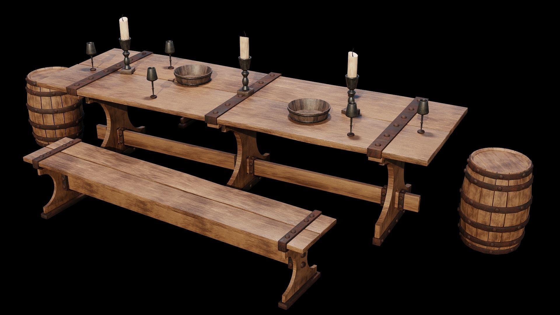 PBR WOOD FURNITURES - Collection - 03  - 4K Textures Game Ready _32