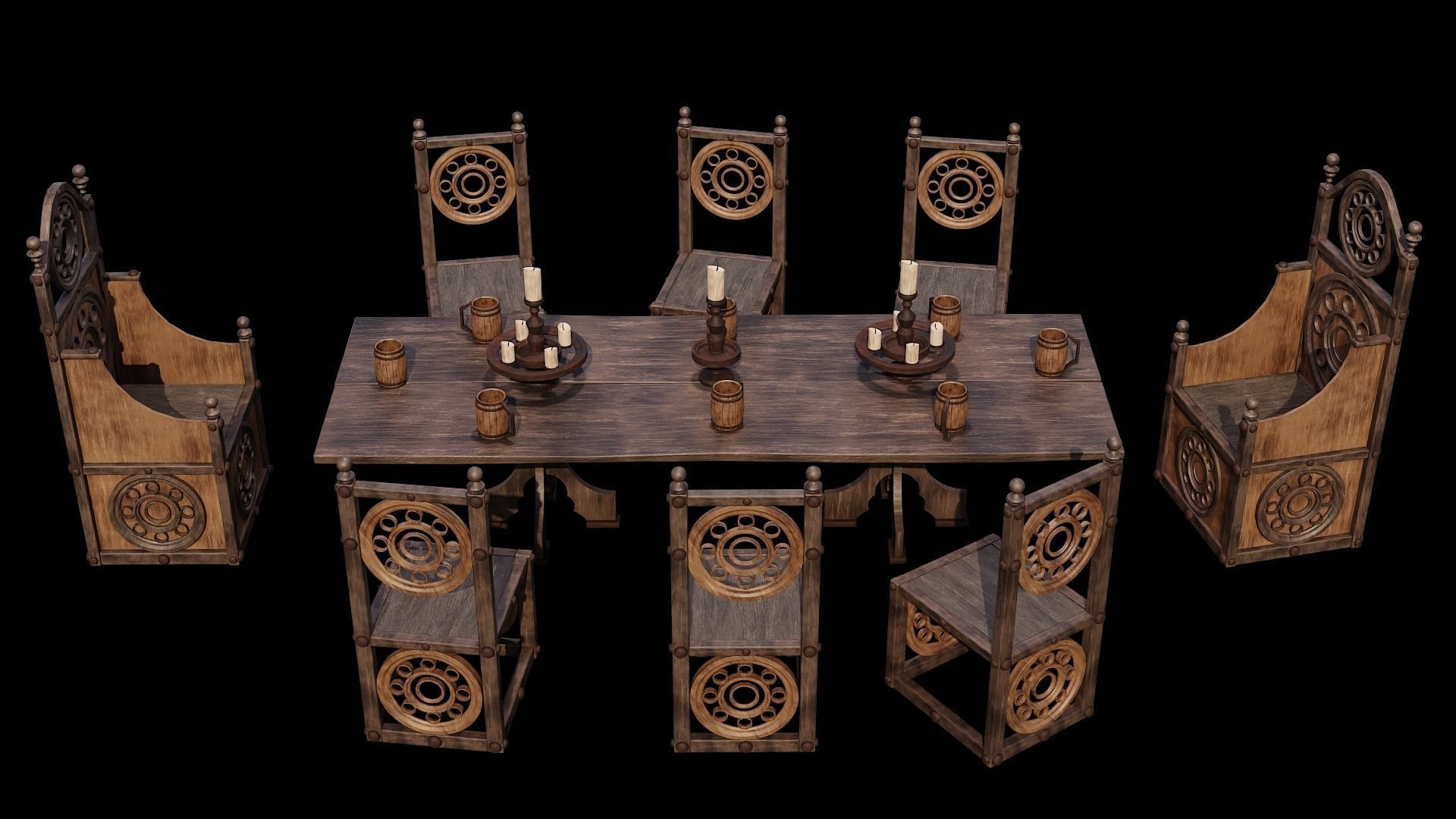 PBR WOOD FURNITURES - Collection - 03  - 4K Textures Game Ready _49