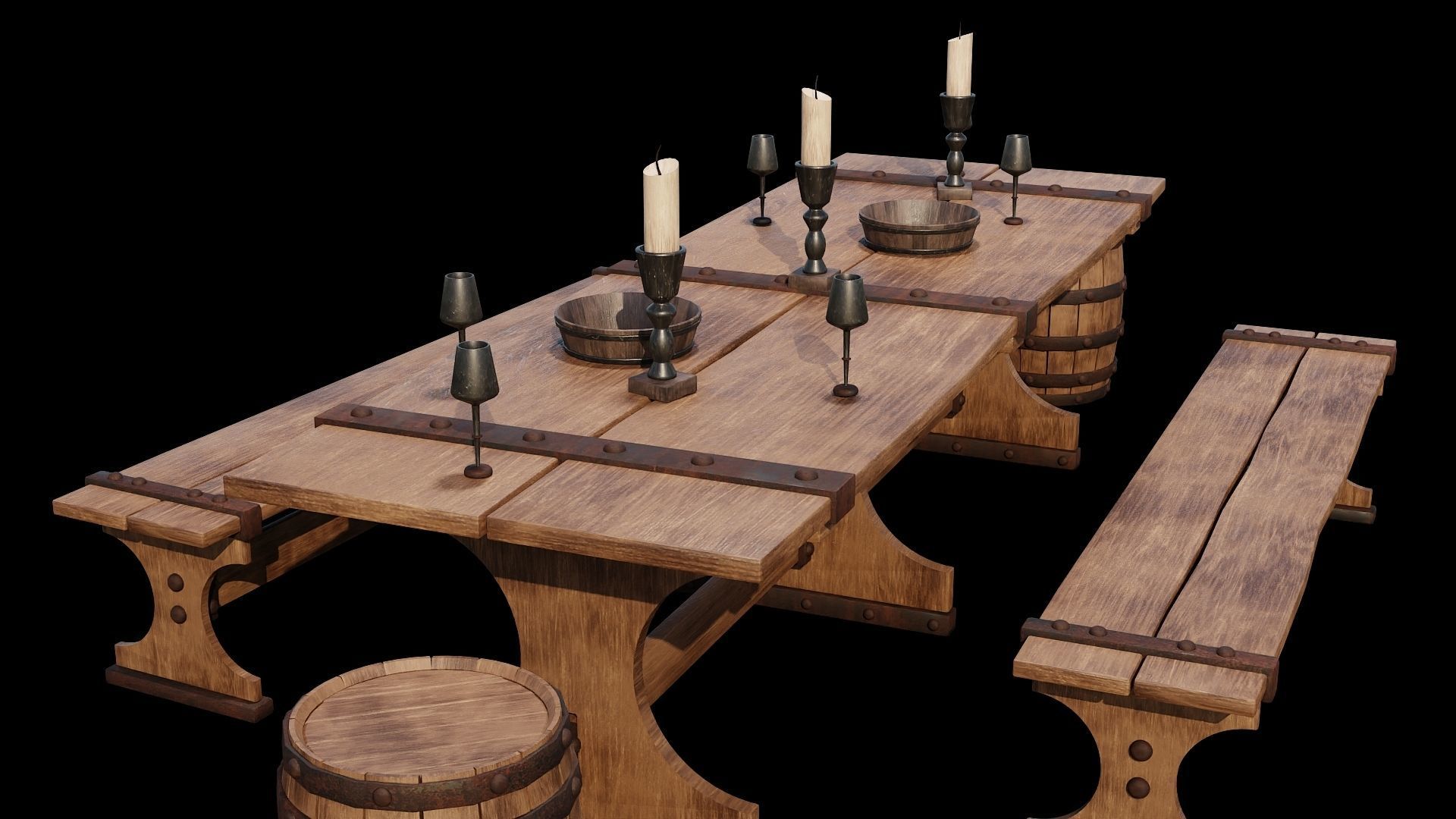 PBR WOOD FURNITURES - Collection - 03  - 4K Textures Game Ready _37