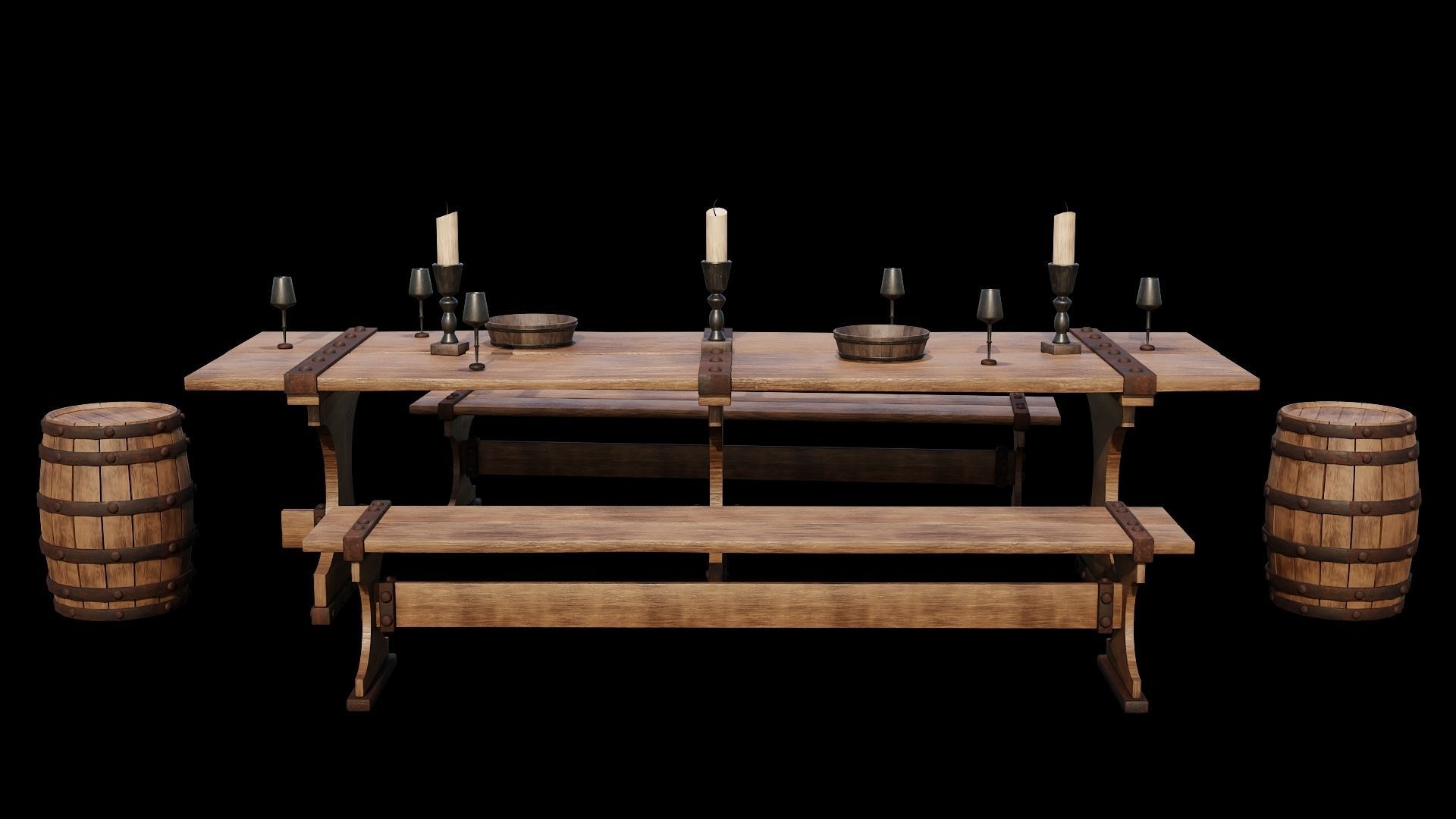 PBR WOOD FURNITURES - Collection - 03  - 4K Textures Game Ready _31