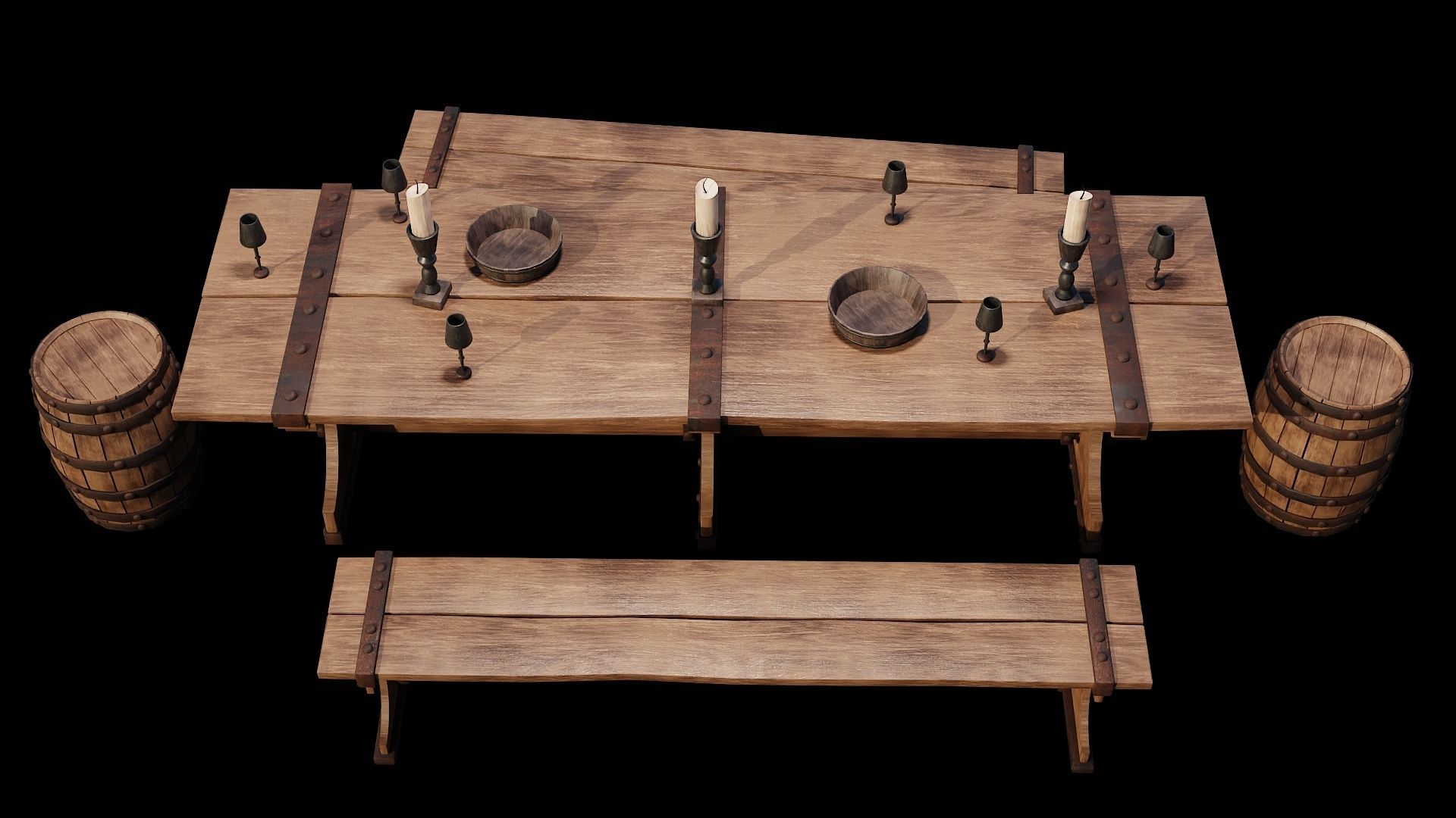 PBR WOOD FURNITURES - Collection - 03  - 4K Textures Game Ready _33