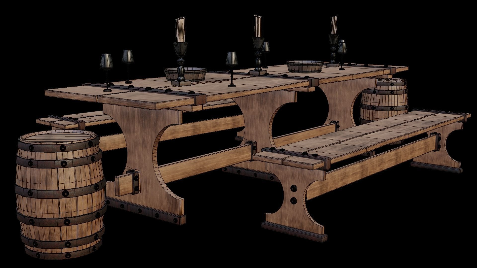 PBR WOOD FURNITURES - Collection - 03  - 4K Textures Game Ready _40