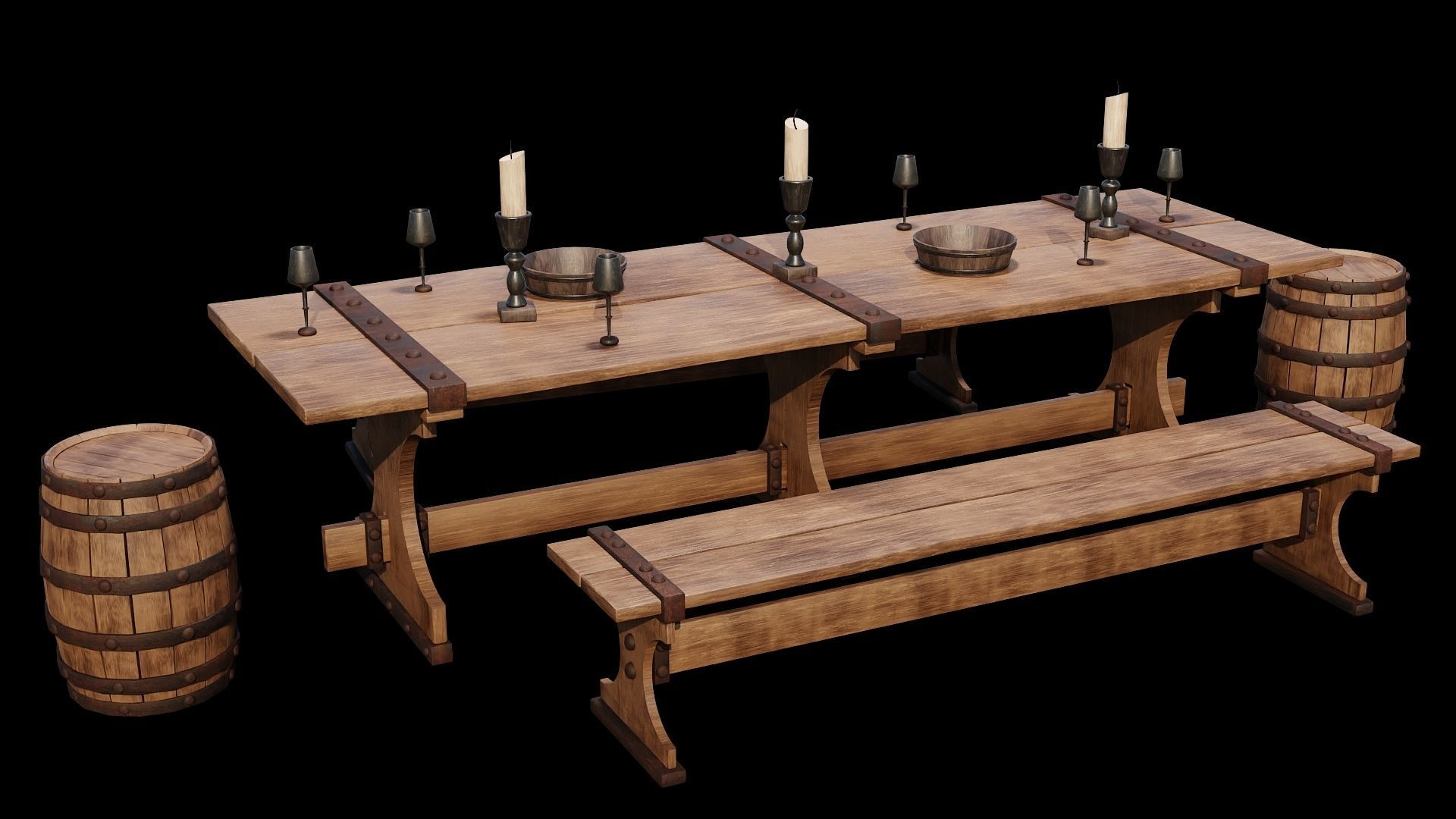 PBR WOOD FURNITURES - Collection - 03  - 4K Textures Game Ready _43