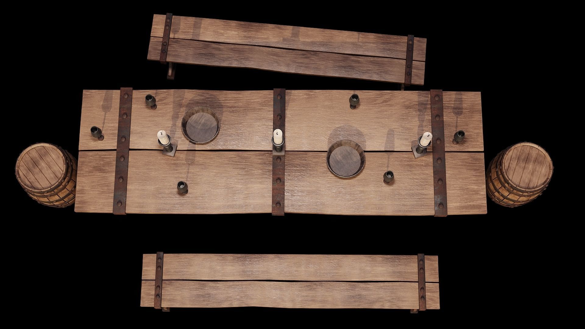 PBR WOOD FURNITURES - Collection - 03  - 4K Textures Game Ready _35