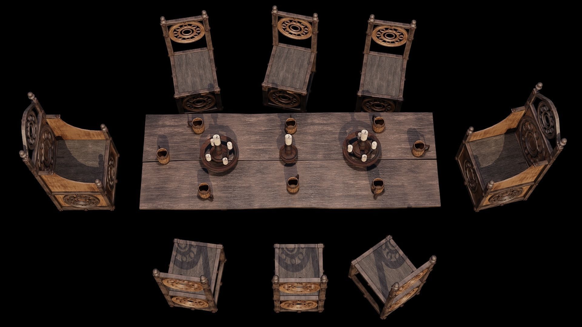 PBR WOOD FURNITURES - Collection - 03  - 4K Textures Game Ready _61