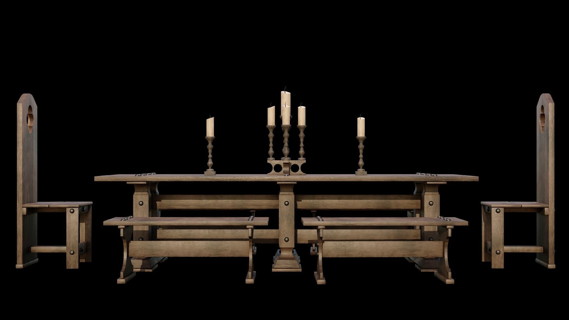 PBR WOOD FURNITURES - Collection - 03  - 4K Textures Game Ready _11