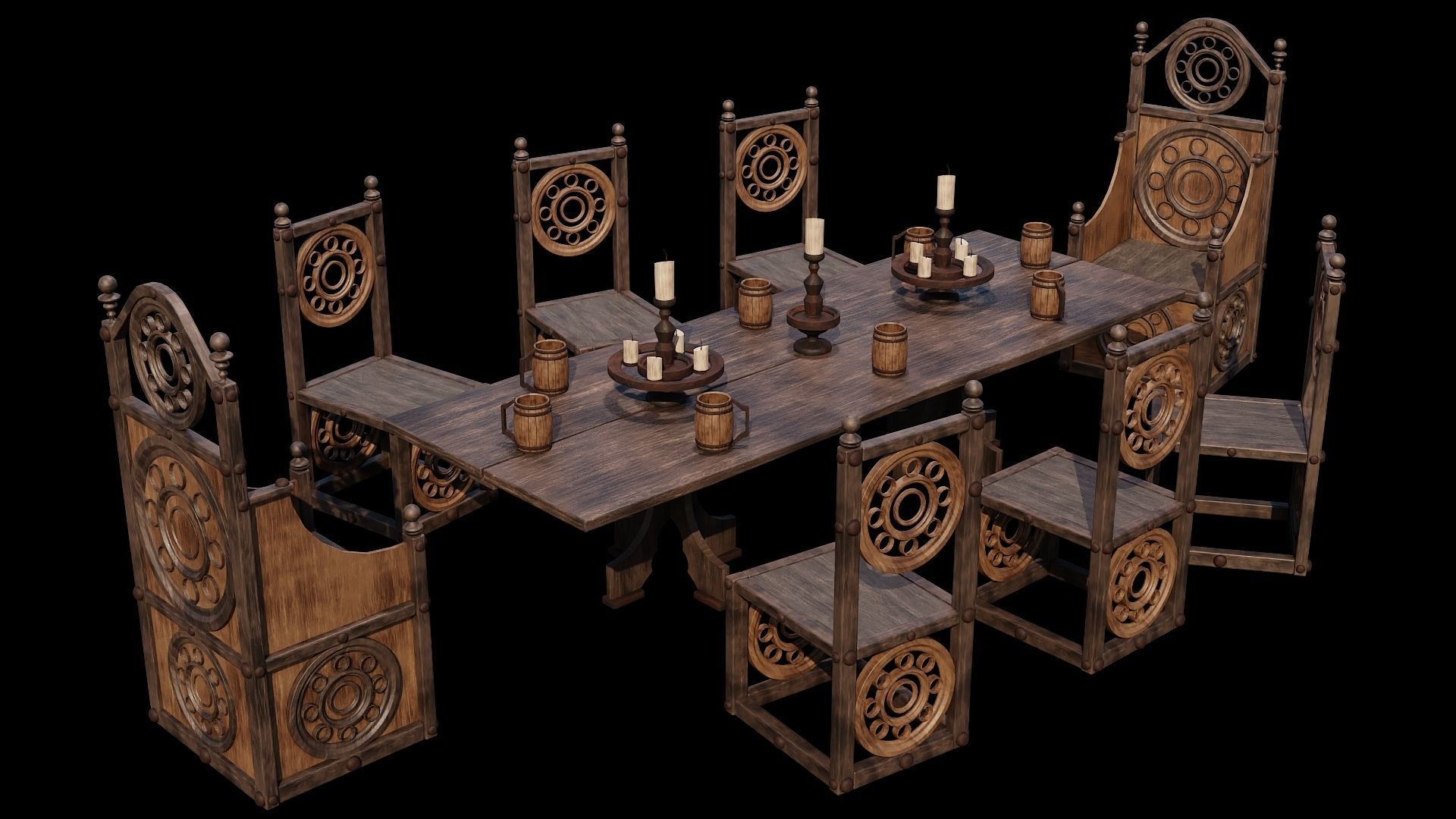 PBR WOOD FURNITURES - Collection - 03  - 4K Textures Game Ready _52