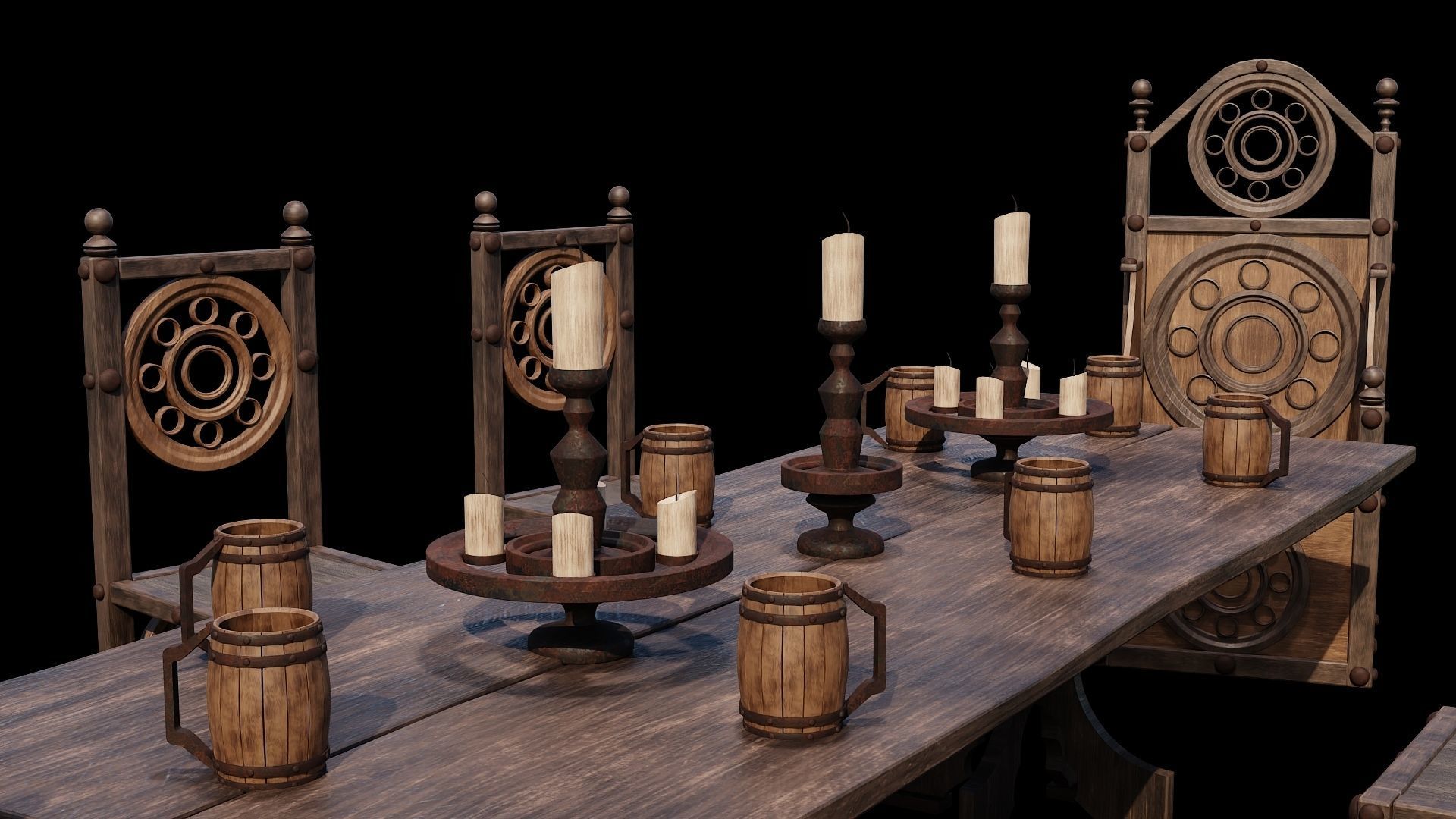 PBR WOOD FURNITURES - Collection - 03  - 4K Textures Game Ready _53