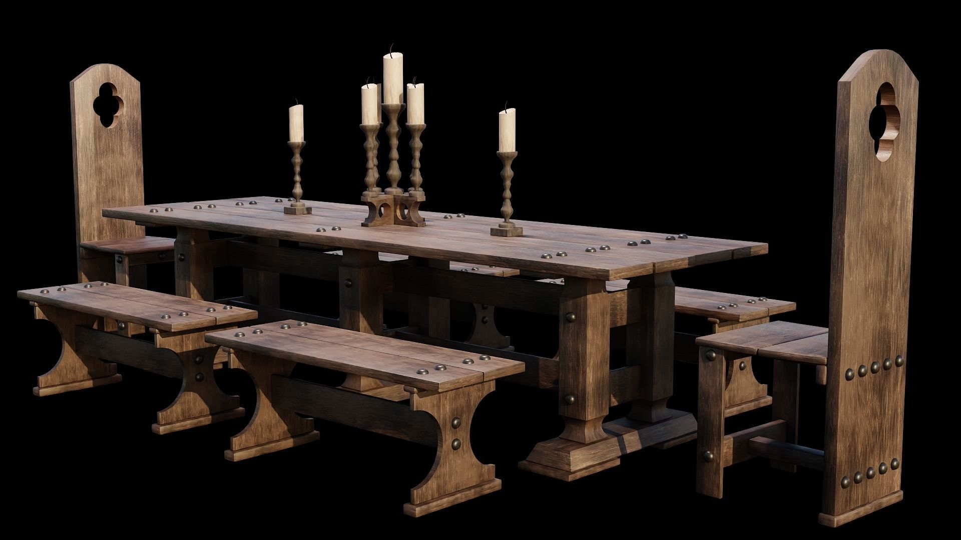 PBR WOOD FURNITURES - Collection - 03  - 4K Textures Game Ready _7