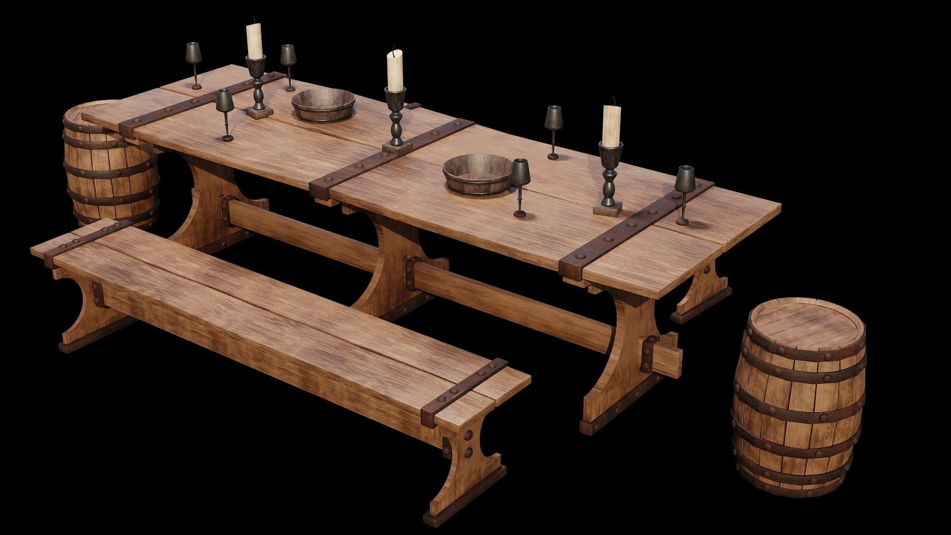 PBR WOOD FURNITURES - Collection - 03  - 4K Textures Game Ready _34