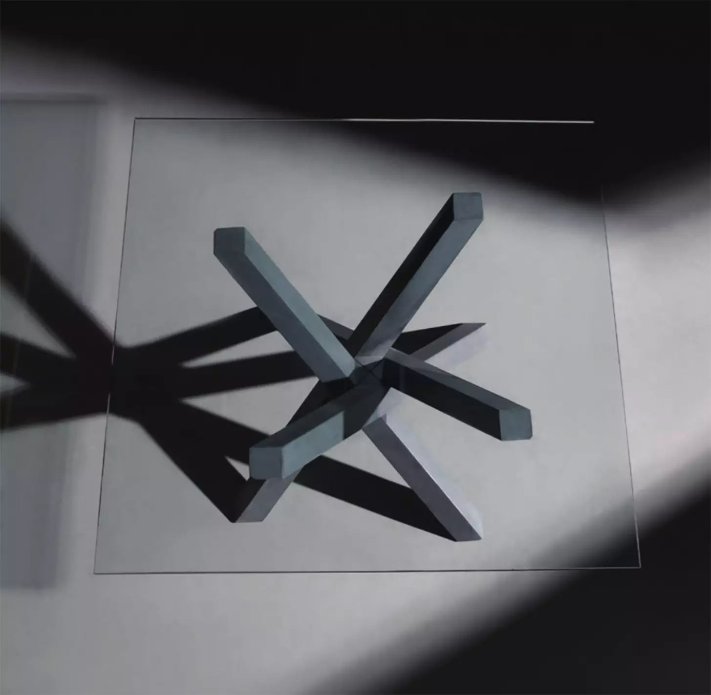 Modern minimalist dining table 3D model_0