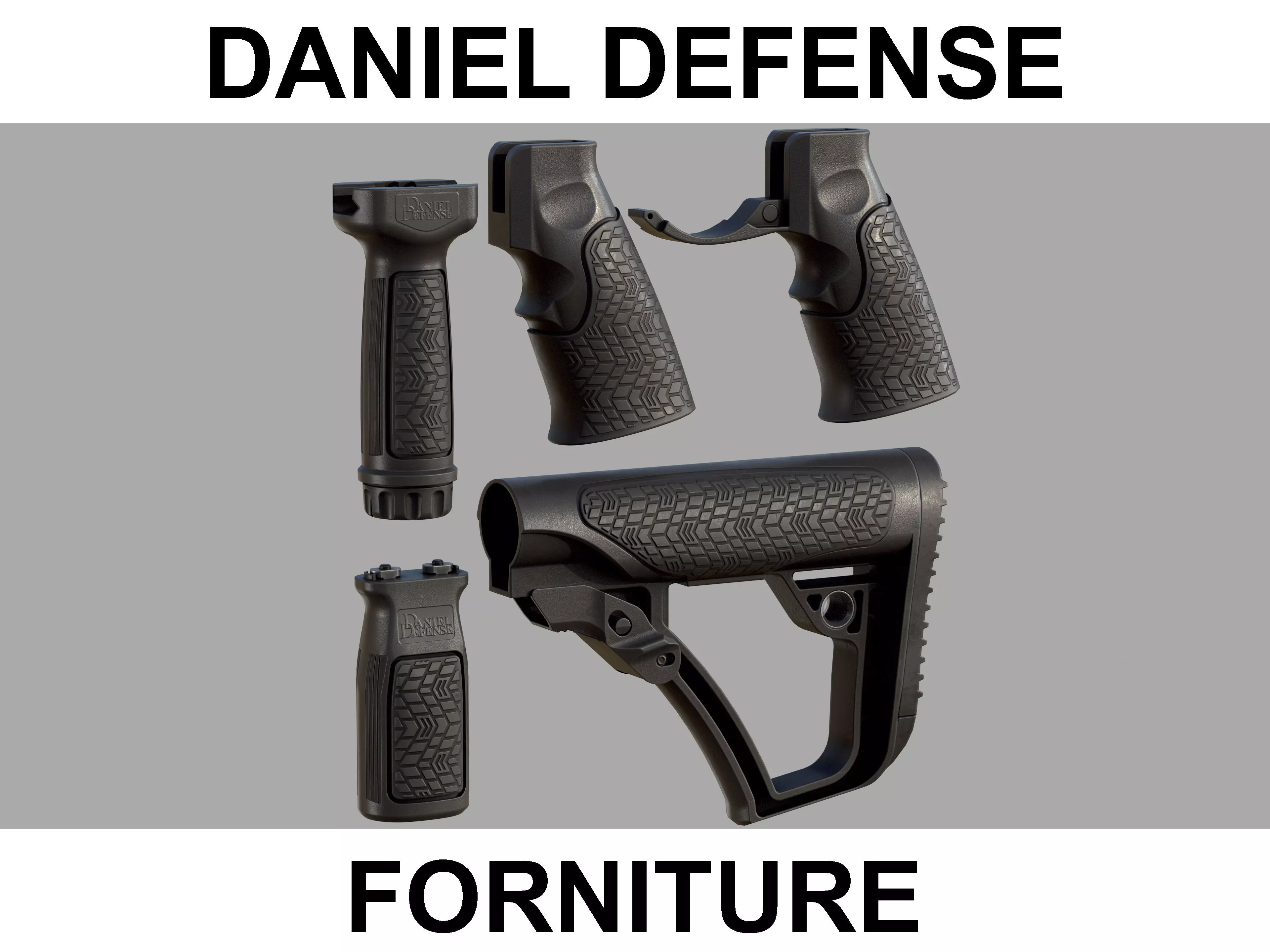 Daniel Defense - FURNITURE - Replica - LOW POLY Low-poly 3D model