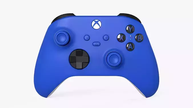 Xbox Wireless Controller Shock Blue Low-poly 3D model