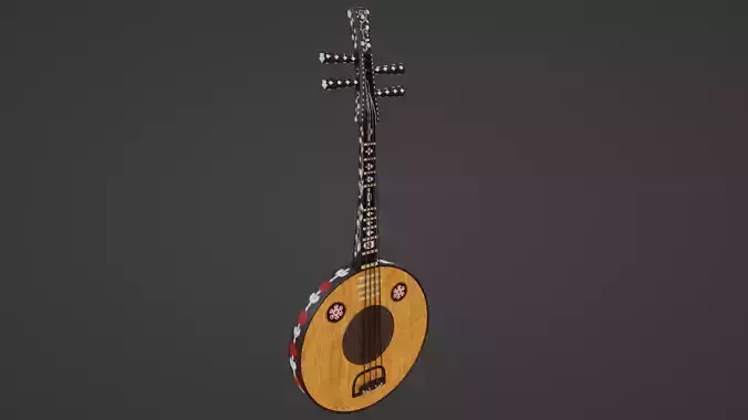 Genkan Lute - Shoso Low-poly 3D model