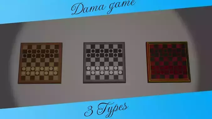 dama game 3D model Free 3D model