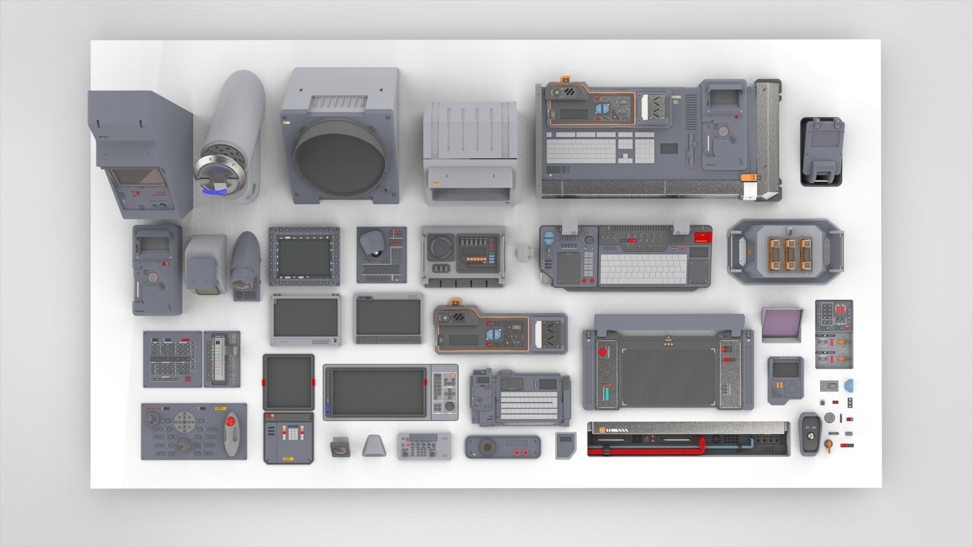 Dashboard 2 sci-fi 3D model_2