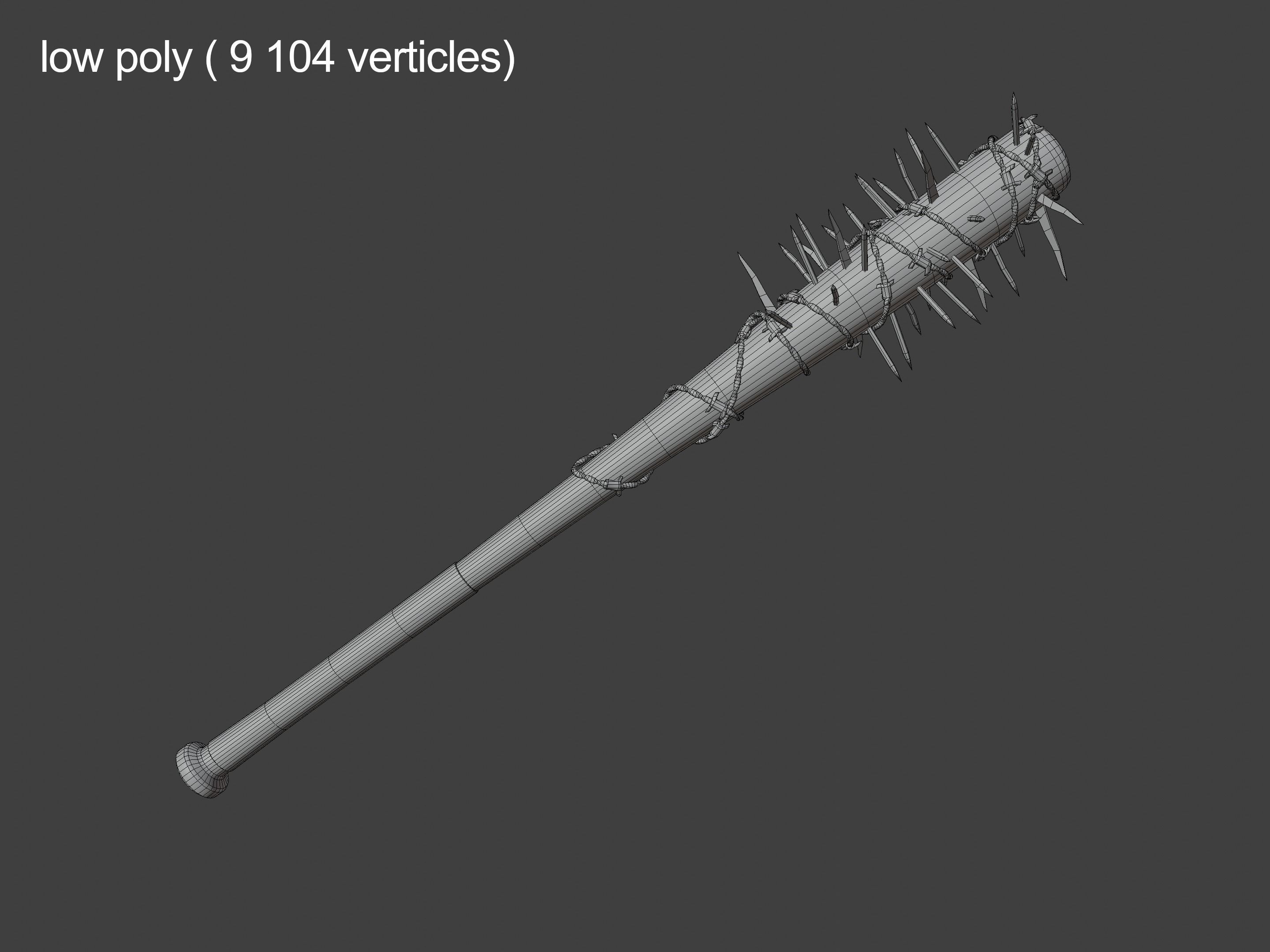 Spiked baseball bat Free low-poly 3D model_11