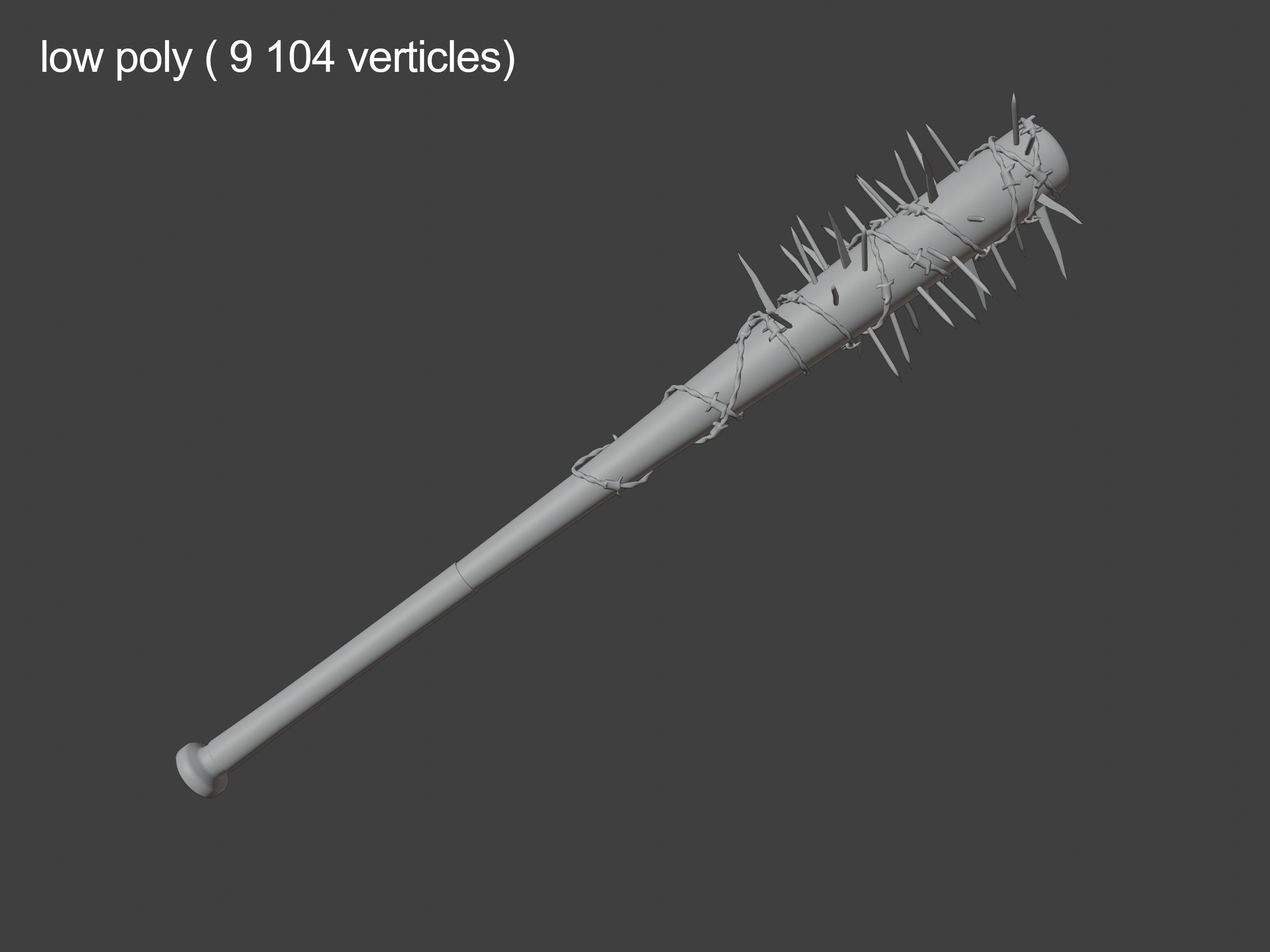 Spiked baseball bat Free low-poly 3D model_10
