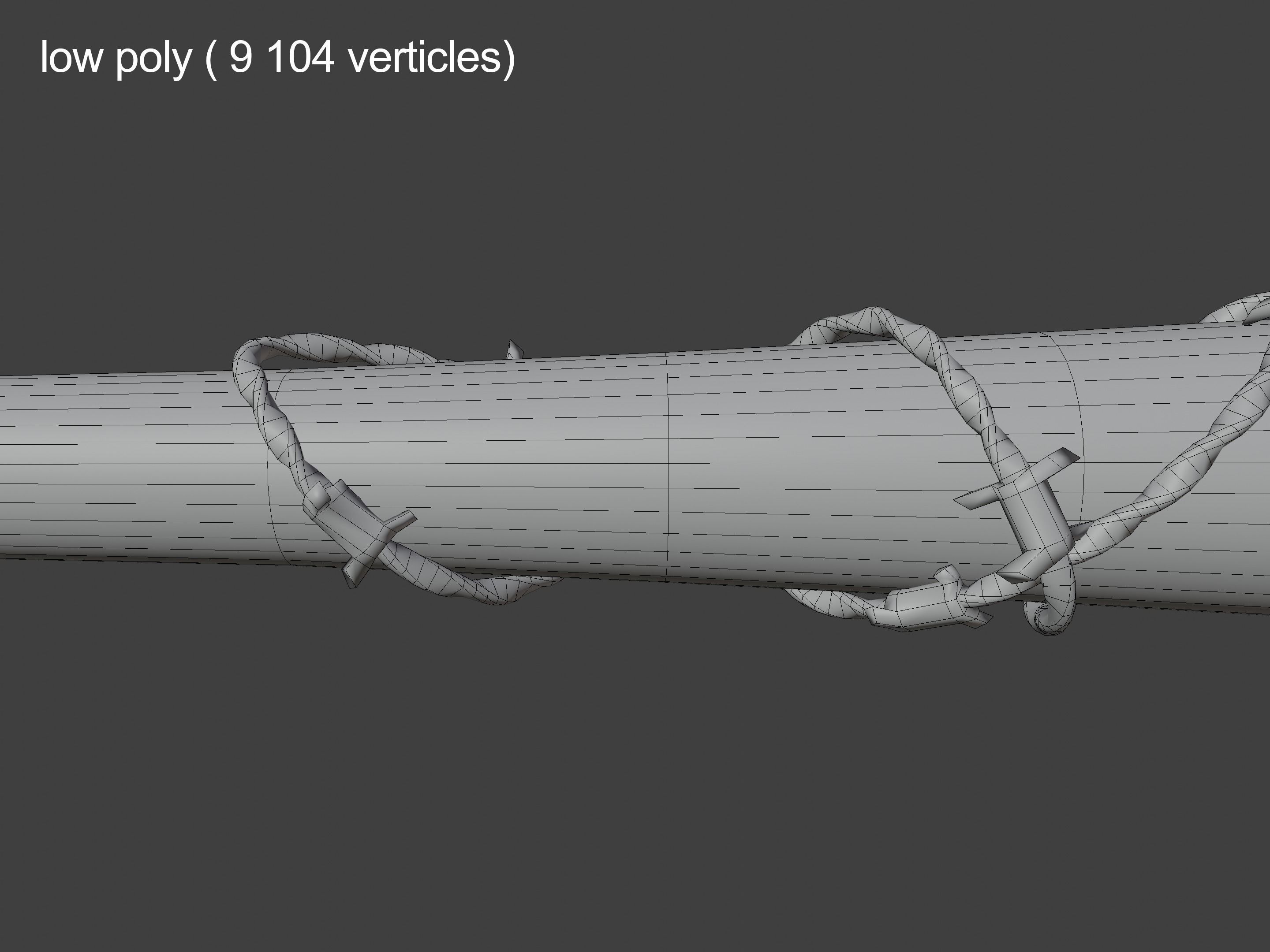 Spiked baseball bat Free low-poly 3D model_17