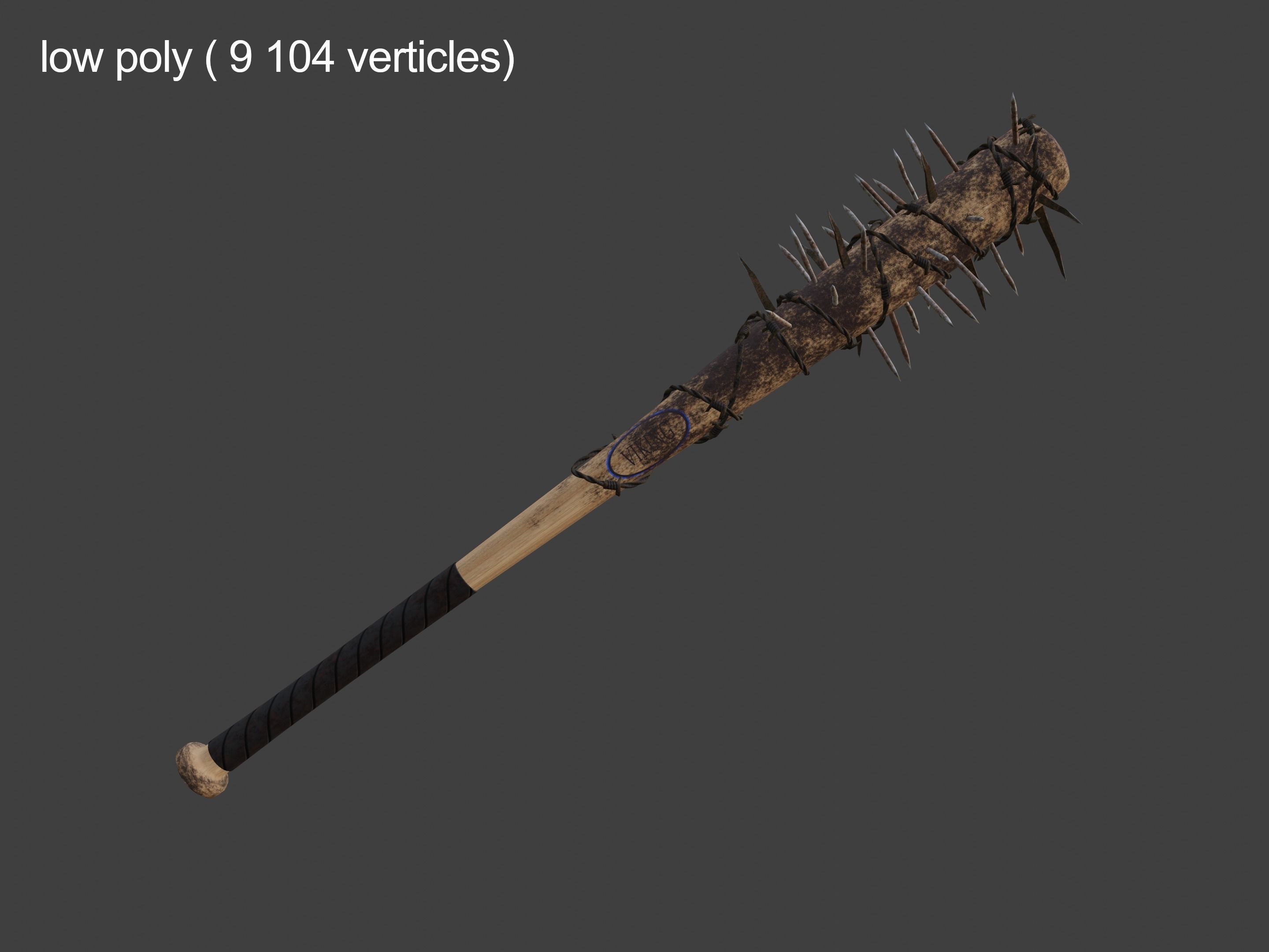 Spiked baseball bat Free low-poly 3D model_2