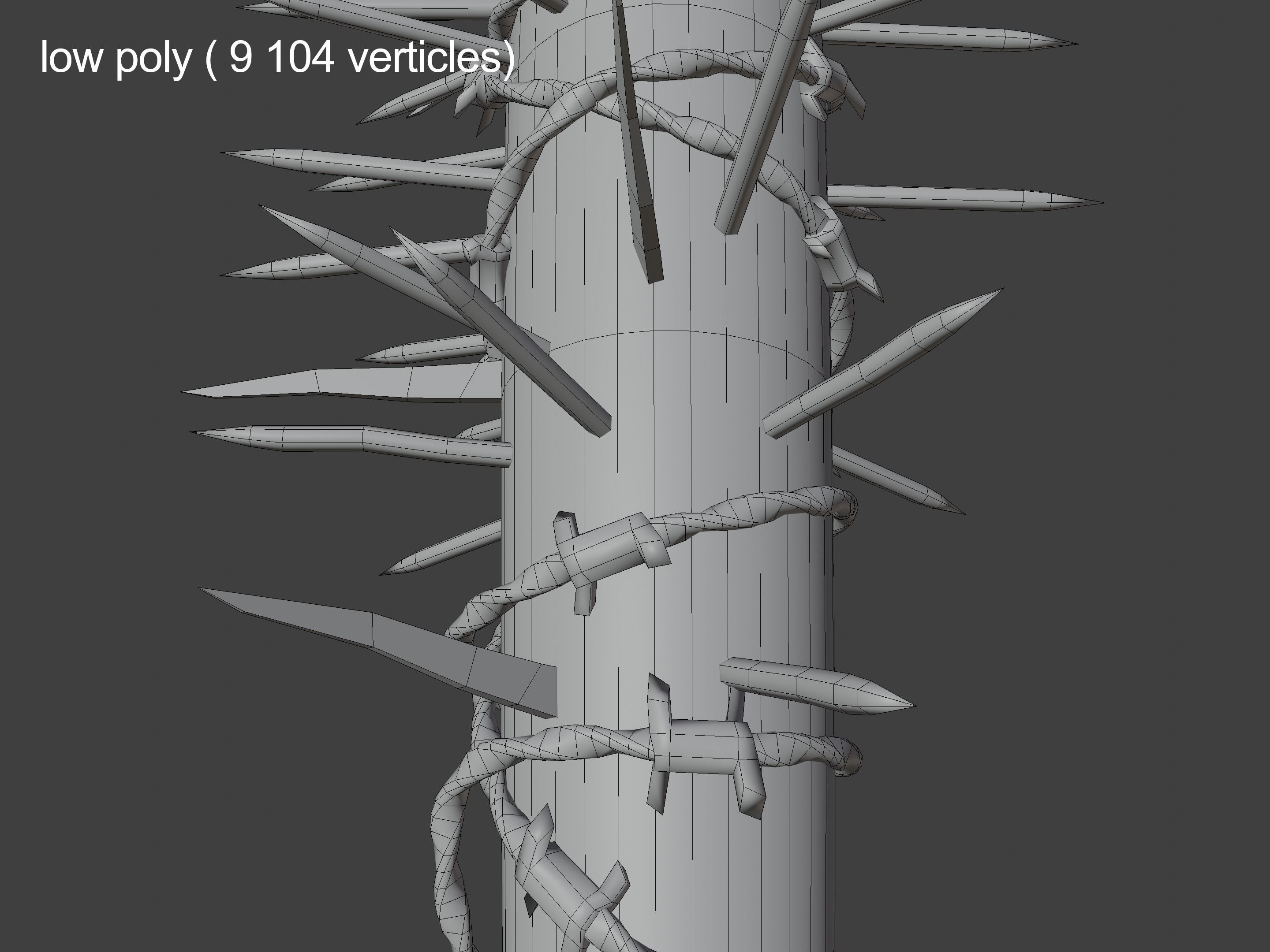 Spiked baseball bat Free low-poly 3D model_13