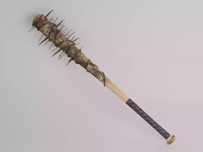 Spiked baseball bat Free low-poly 3D model