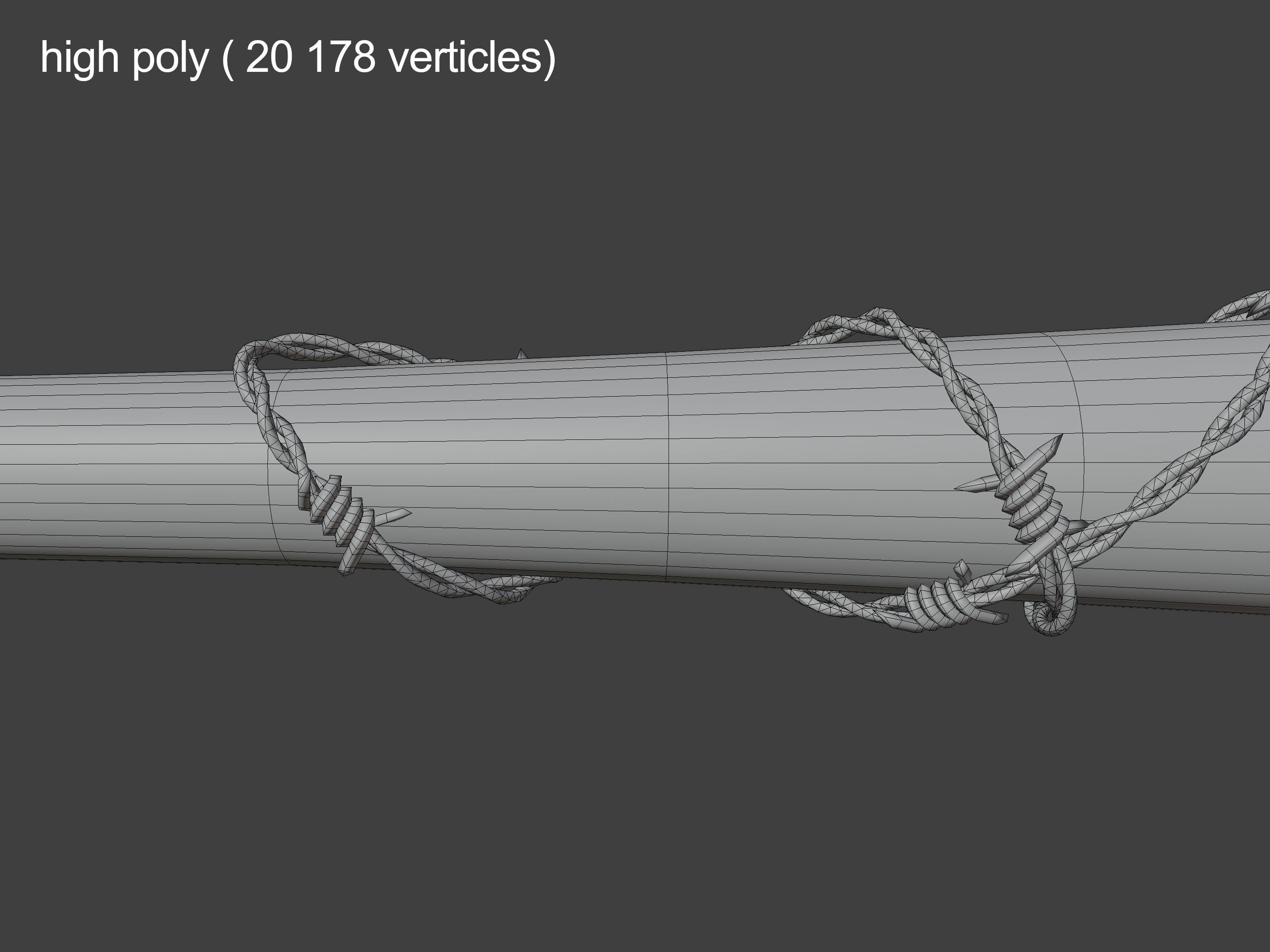 Spiked baseball bat Free low-poly 3D model_16