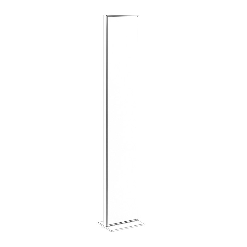 Standing Mirror in Grey Frame 3D model_3