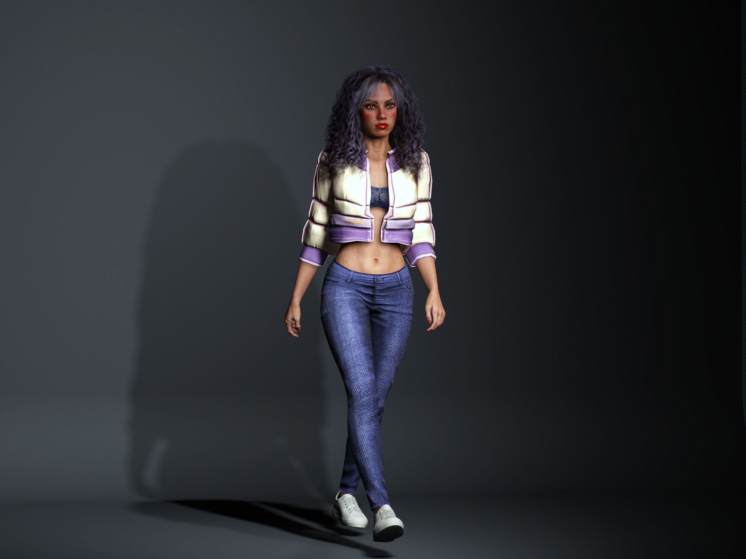 Viola-Female Character Low-poly 3D model_6