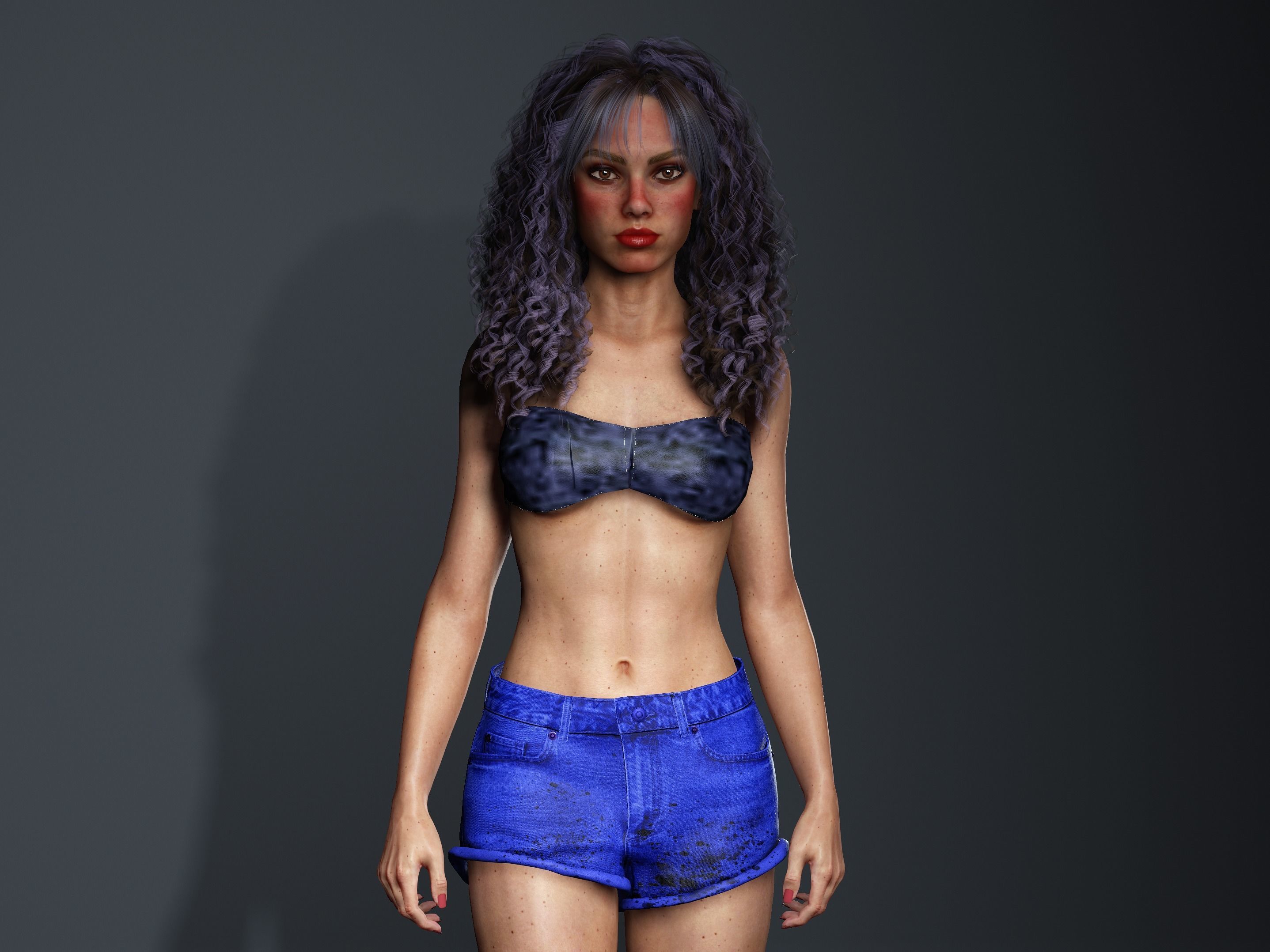 Viola-Female Character Low-poly 3D model_3