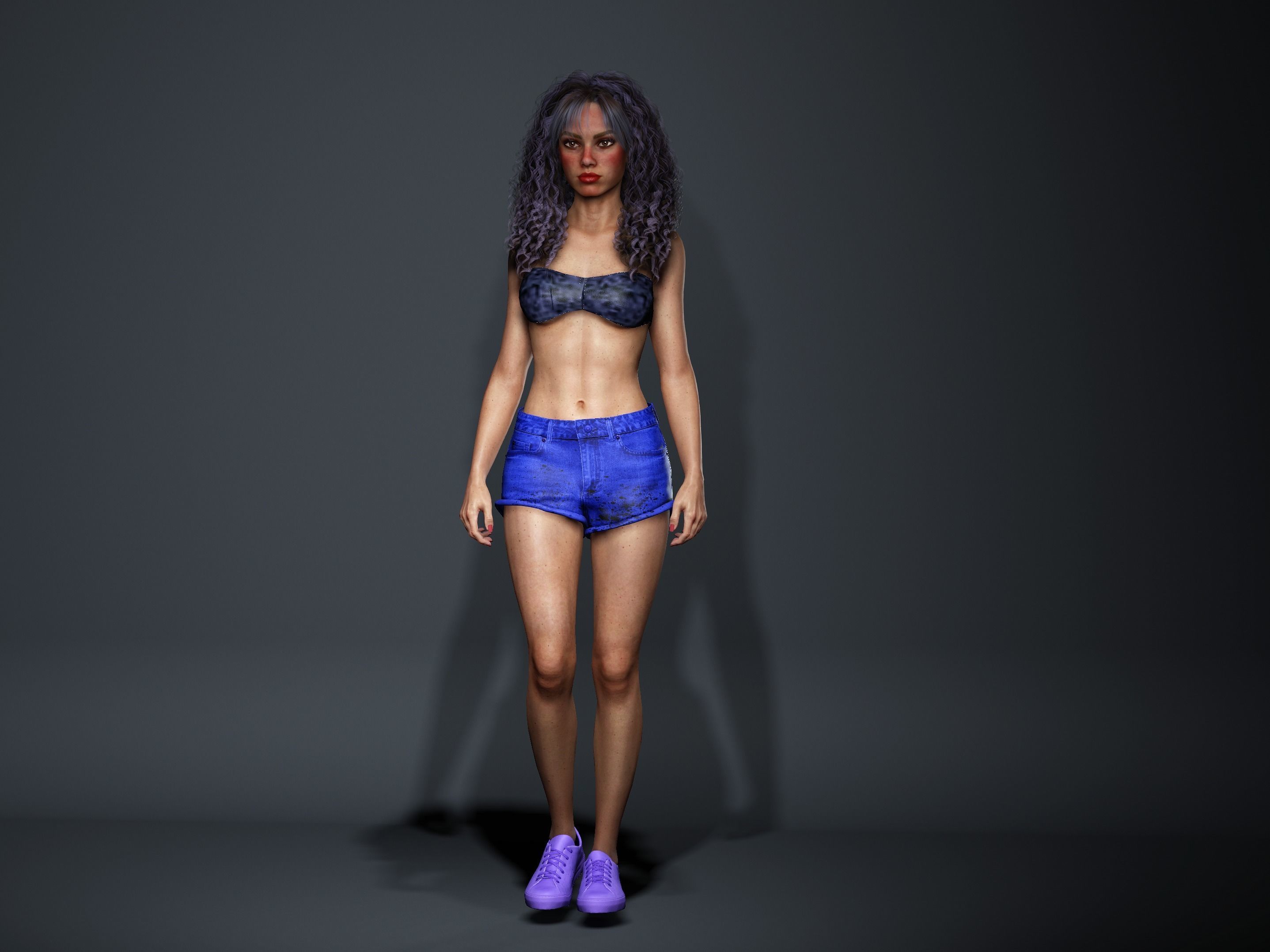 Viola-Female Character Low-poly 3D model_5