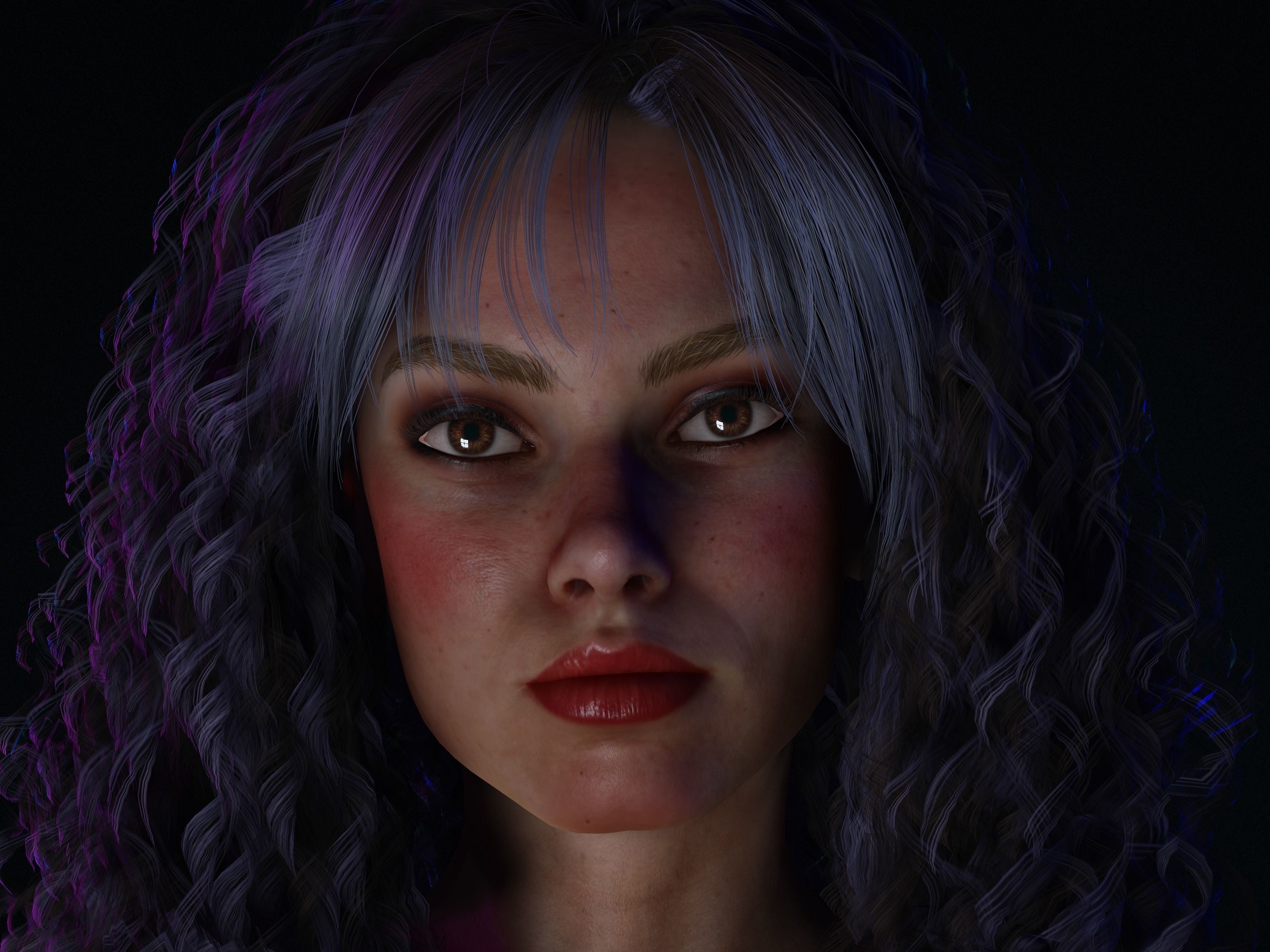 Viola-Female Character Low-poly 3D model_2