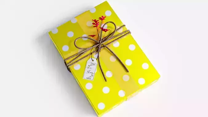 Gift Box with Flowers 3D model