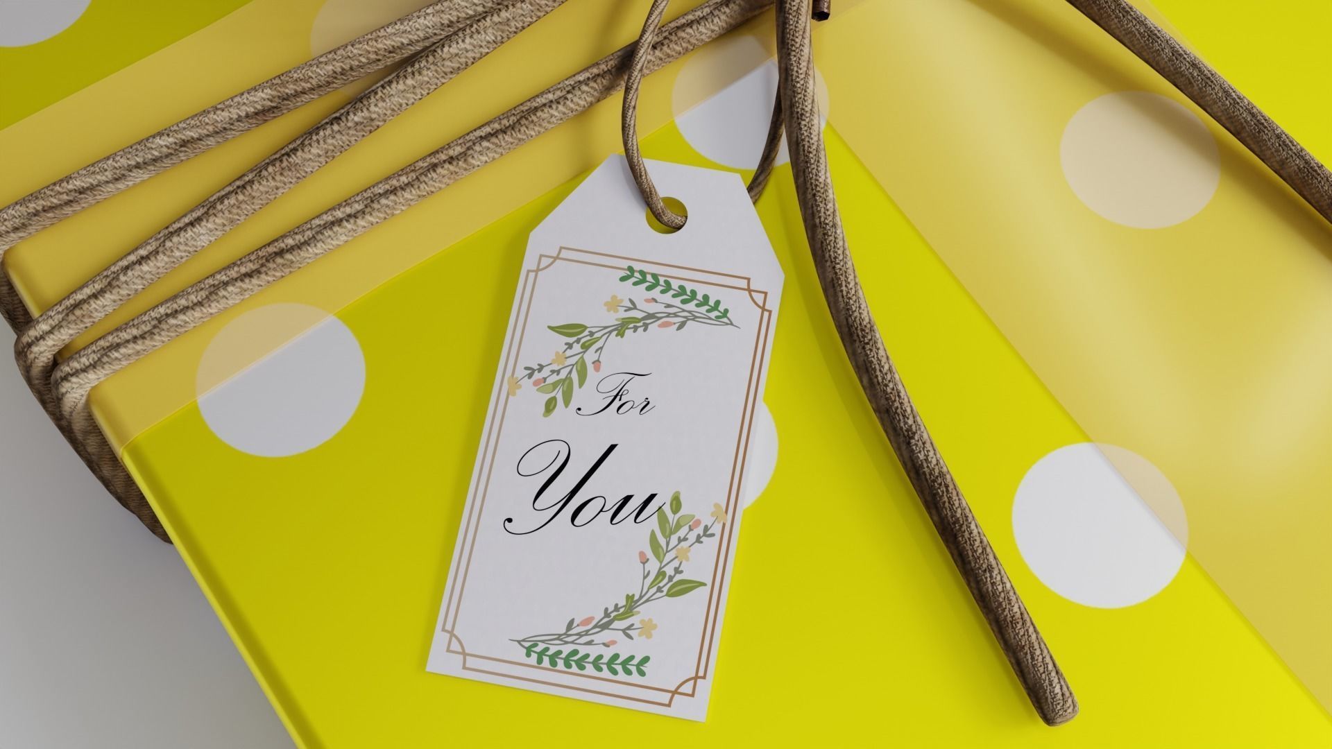 Gift Box with Flowers 3D model_3