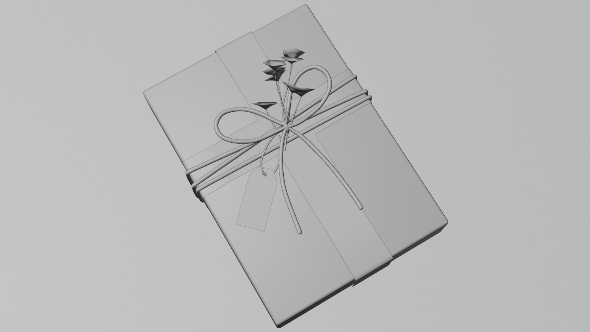 Gift Box with Flowers 3D model_12