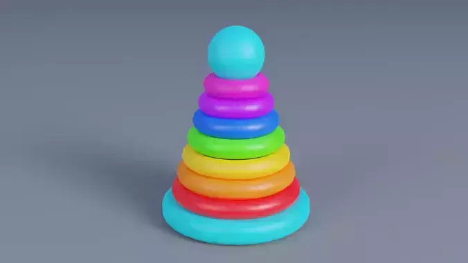 Stacking Toy Low-poly 3D model