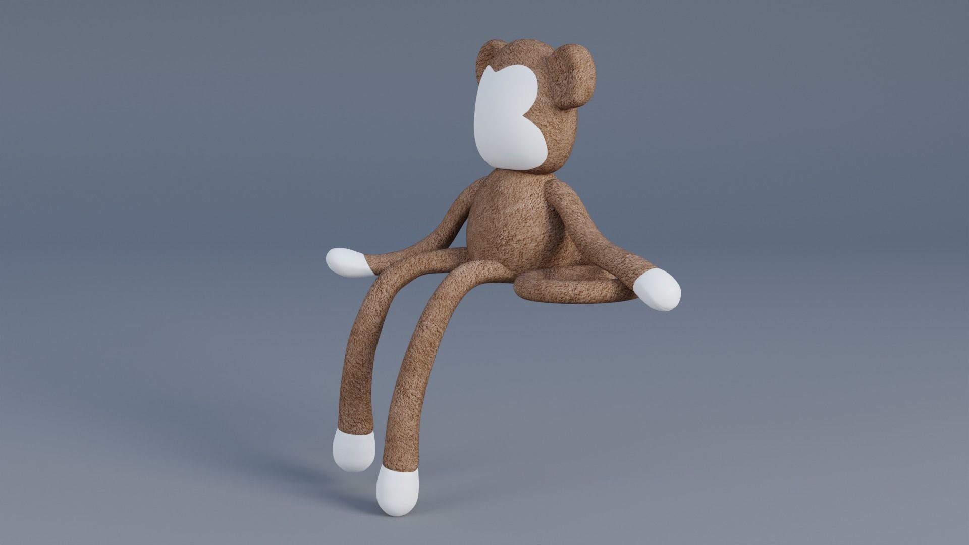 Monkey Toy Low-poly 3D model_1