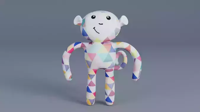 Monkey Toy Low-poly 3D model