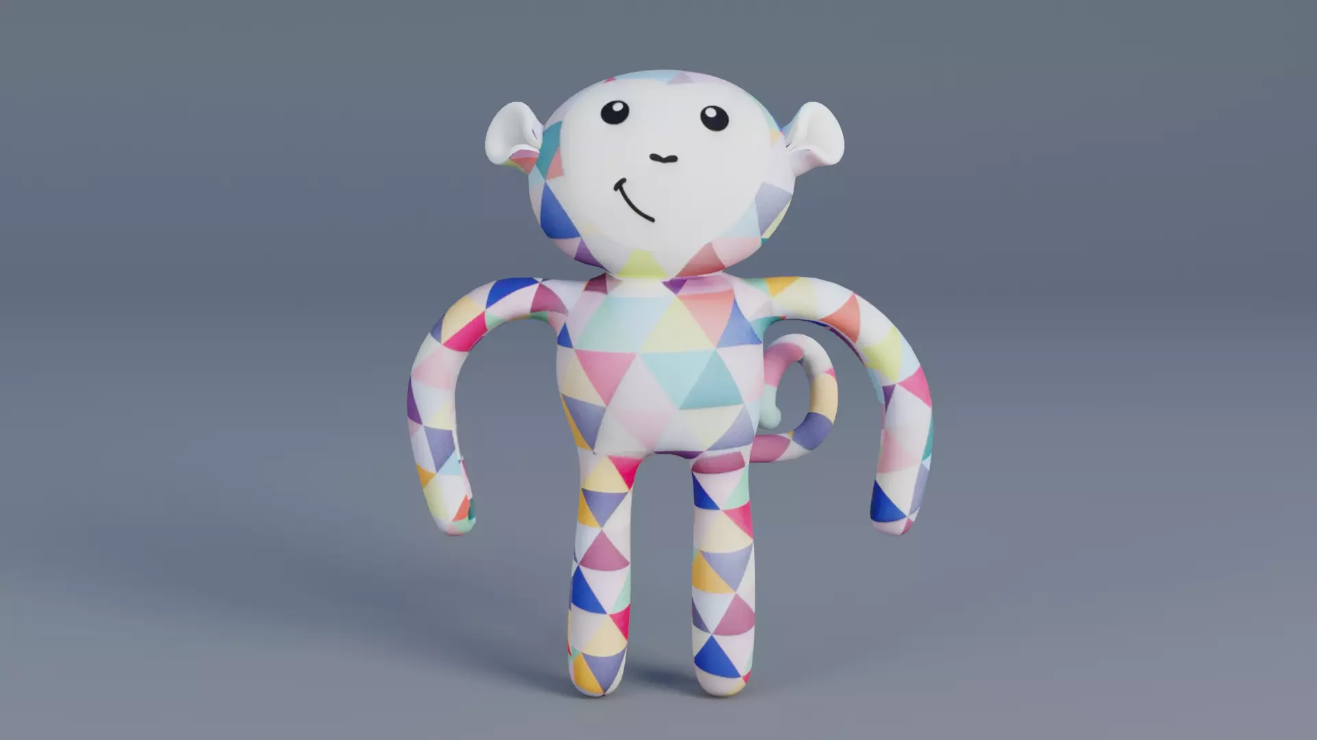 Monkey Toy Low-poly 3D model_0