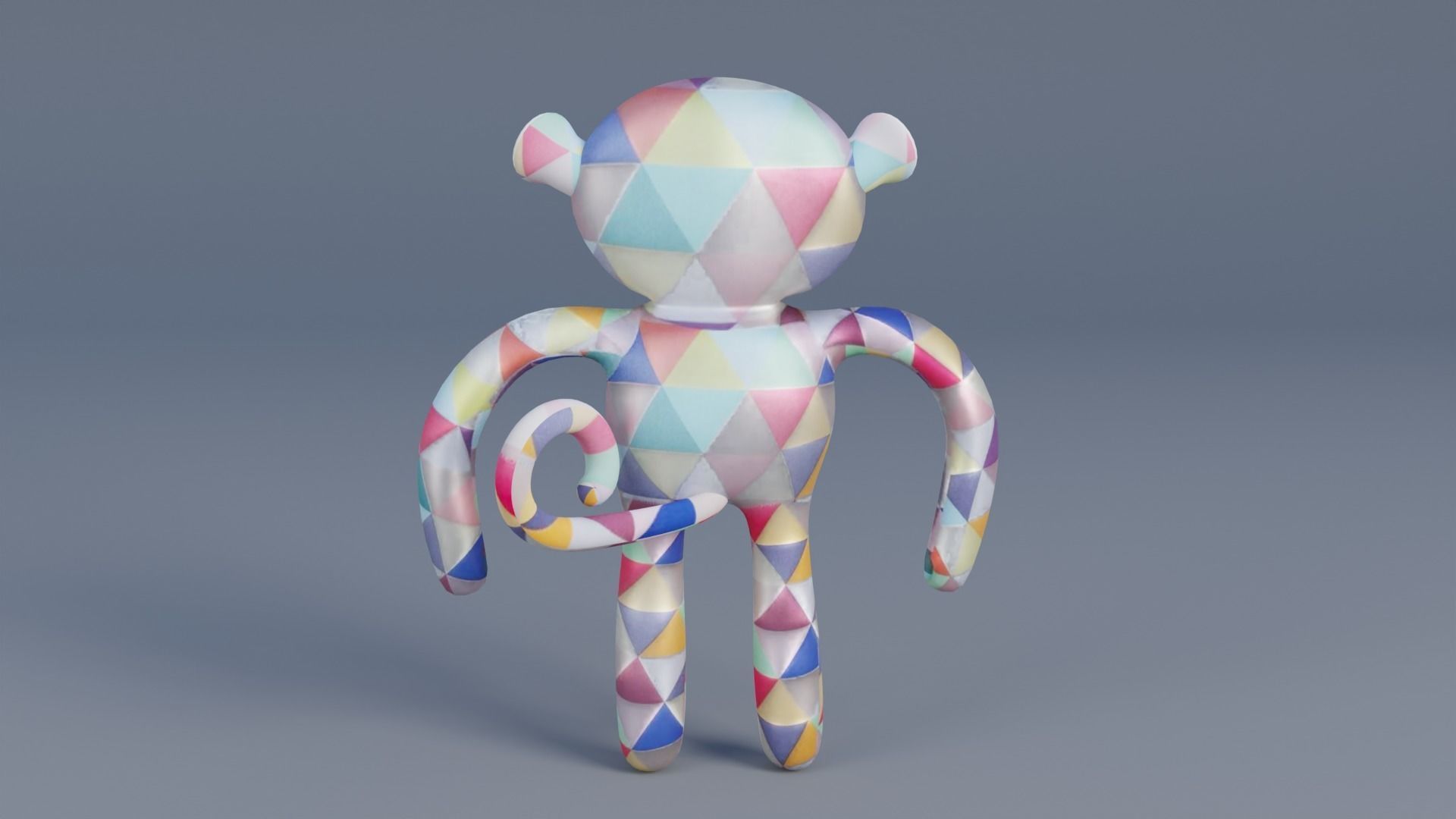 Monkey Toy Low-poly 3D model_2