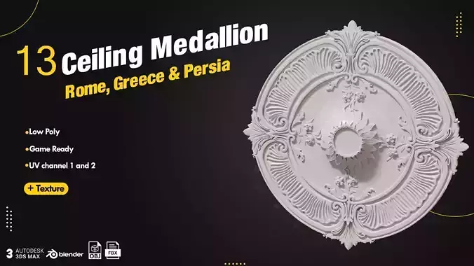 13 Ceiling Medallion Low-poly 3D model