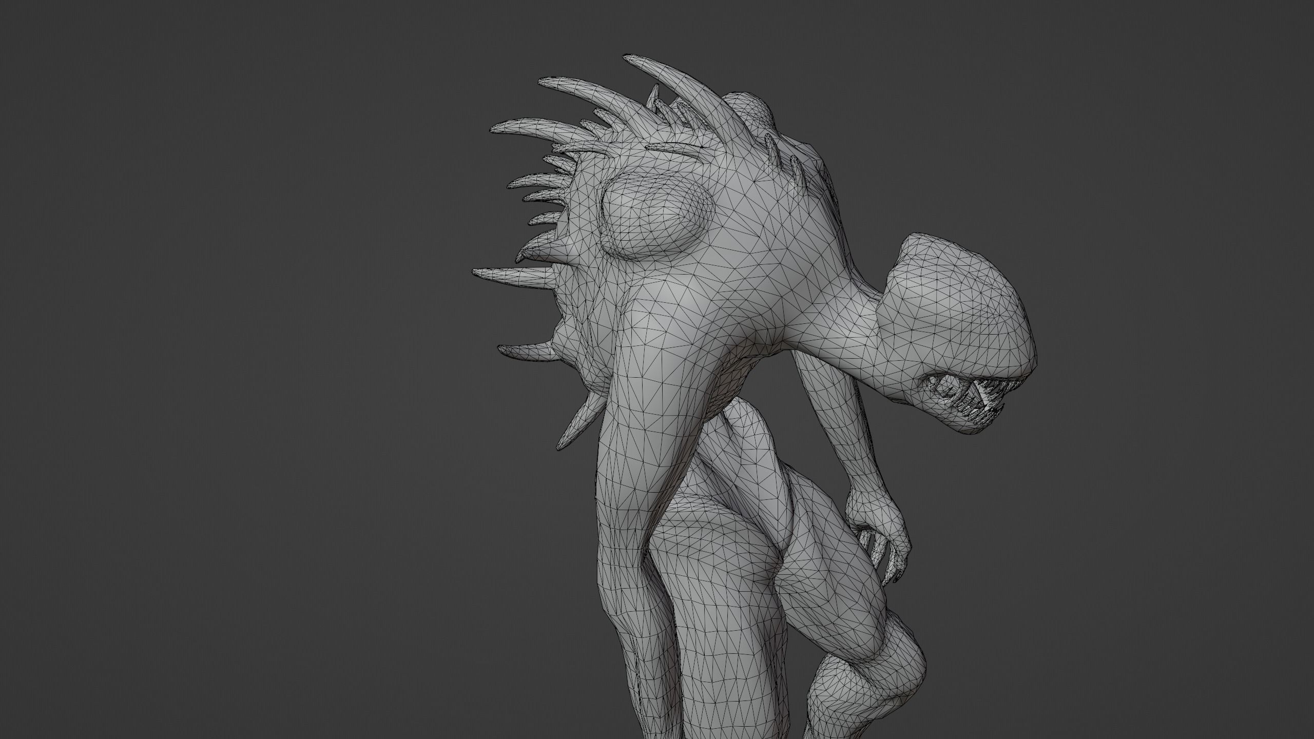 Mutant  monster Low-poly 3D model_16