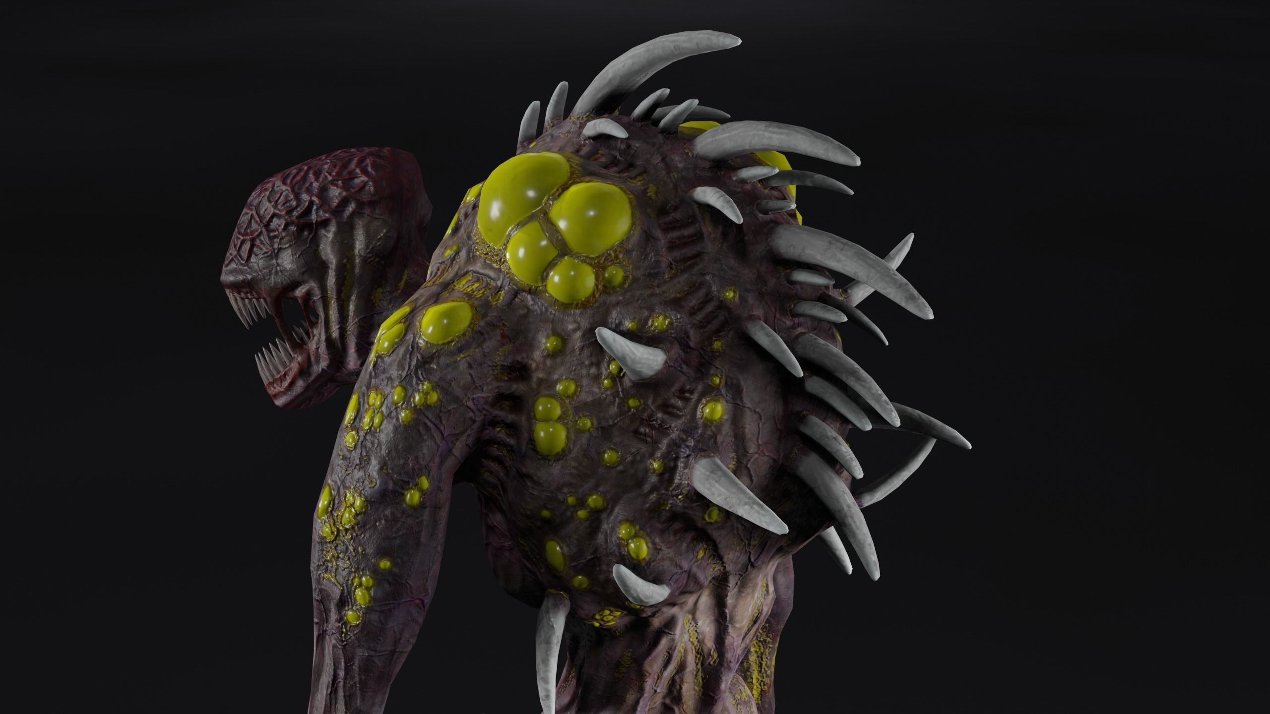 Mutant  monster Low-poly 3D model_10