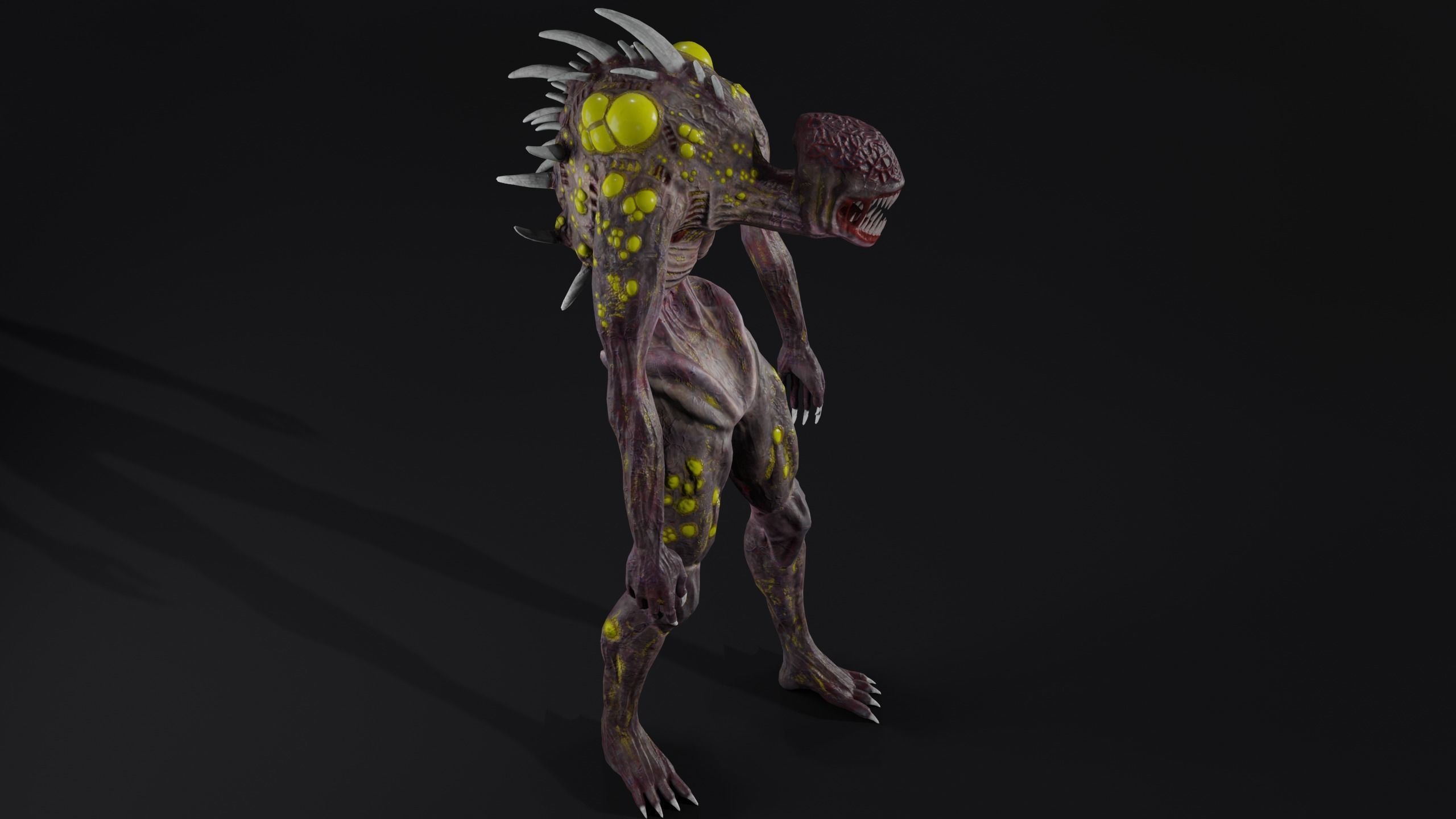 Mutant  monster Low-poly 3D model_8