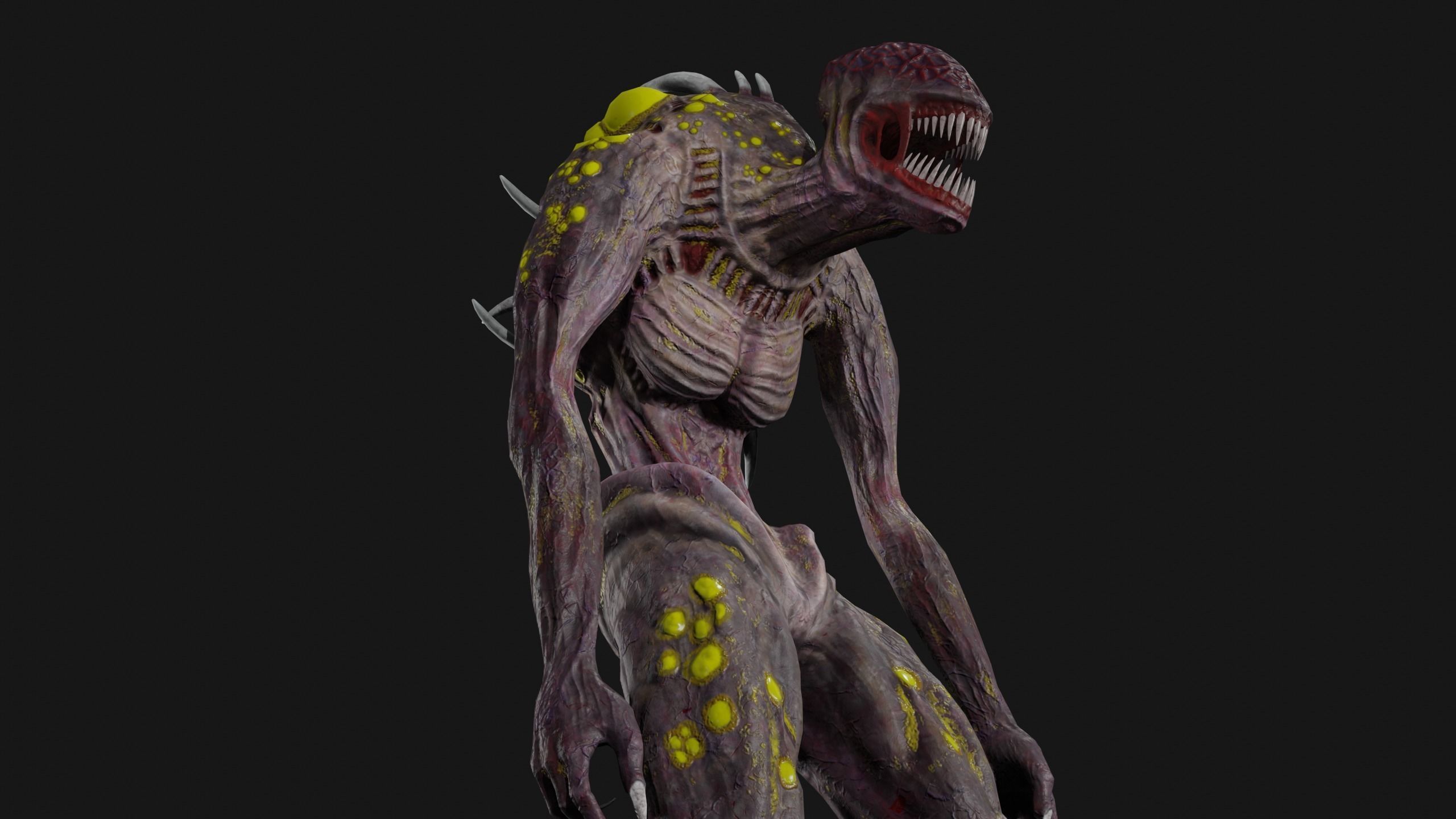 Mutant  monster Low-poly 3D model_5