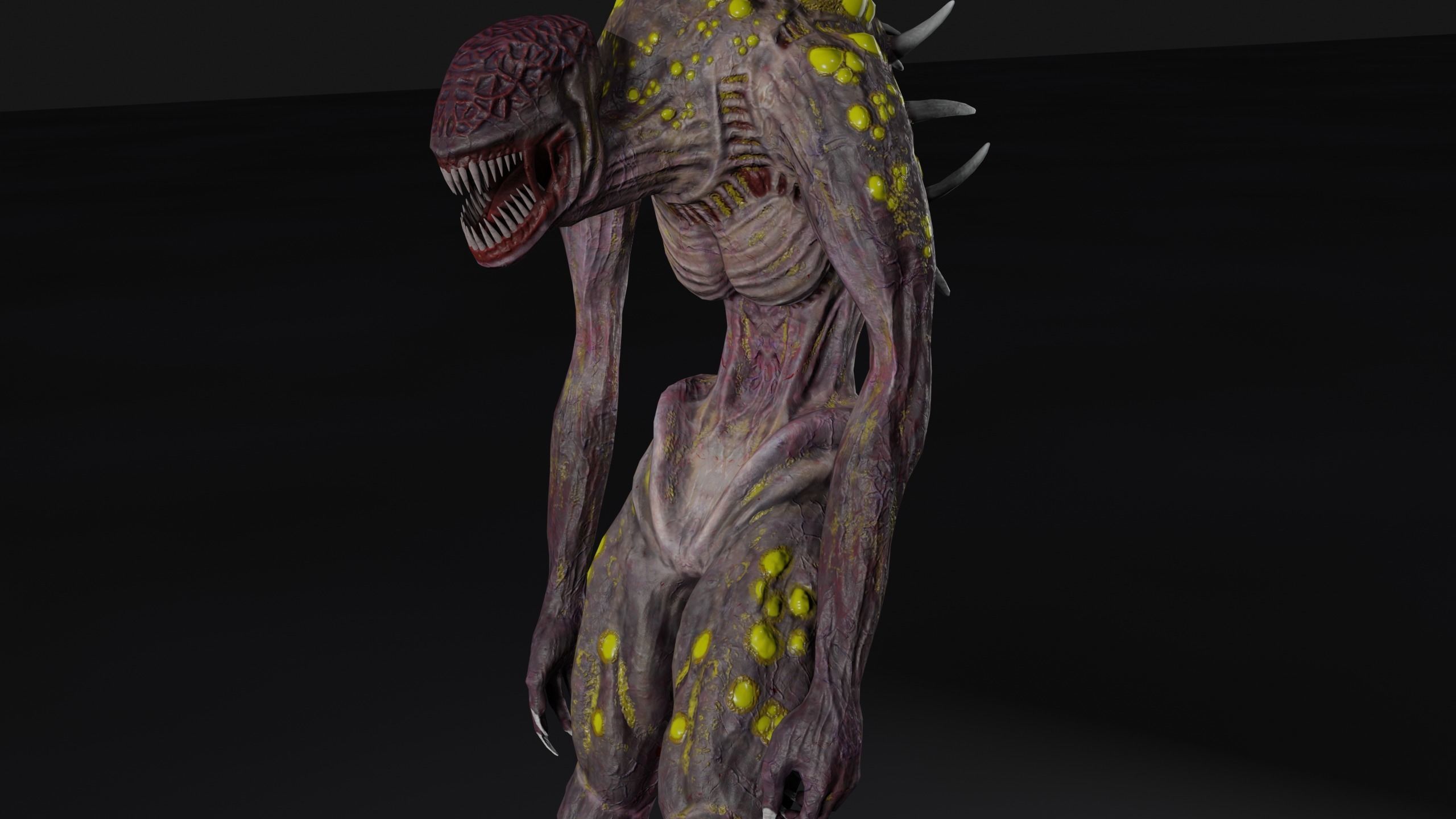 Mutant  monster Low-poly 3D model_6
