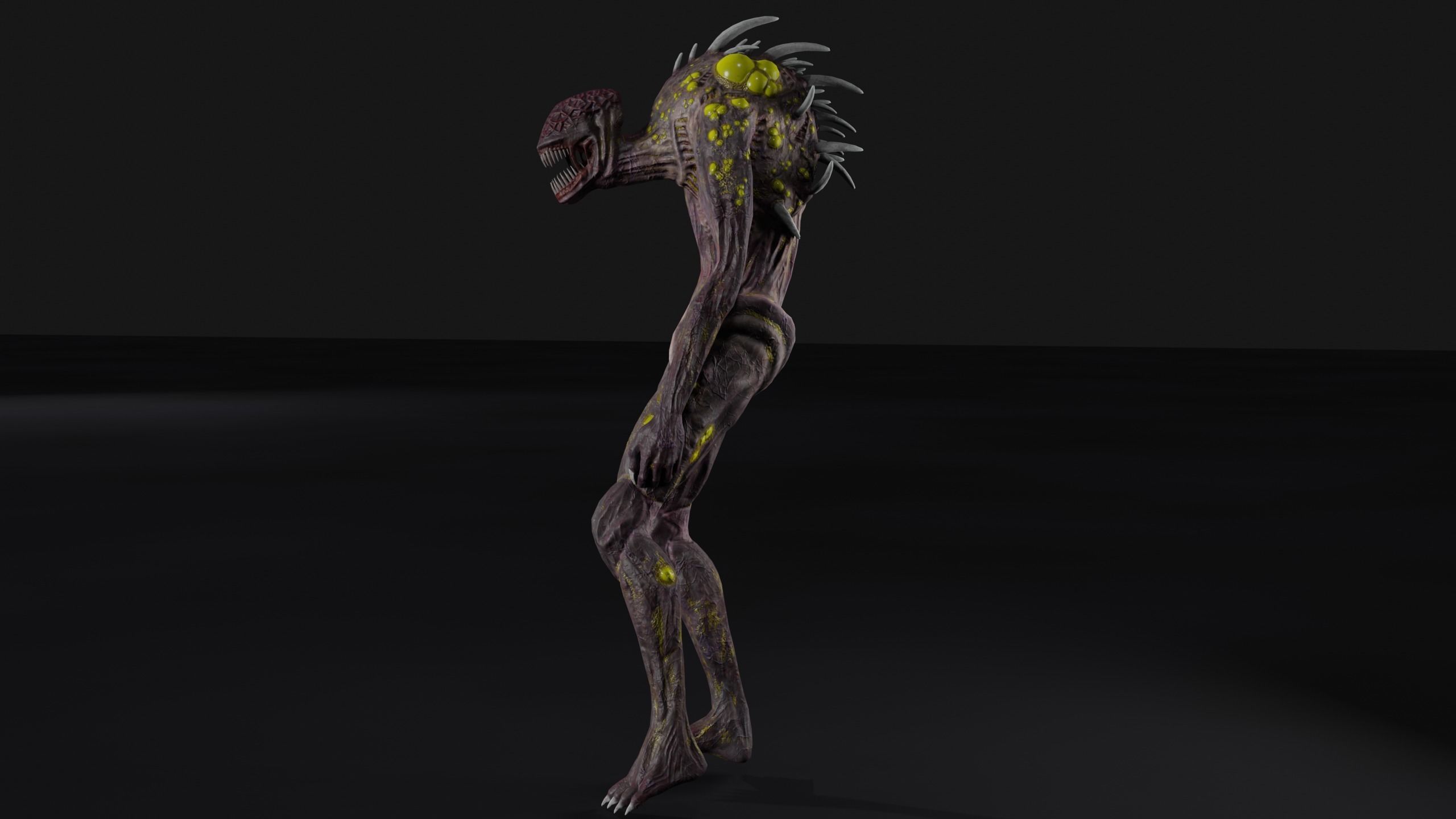 Mutant  monster Low-poly 3D model_4
