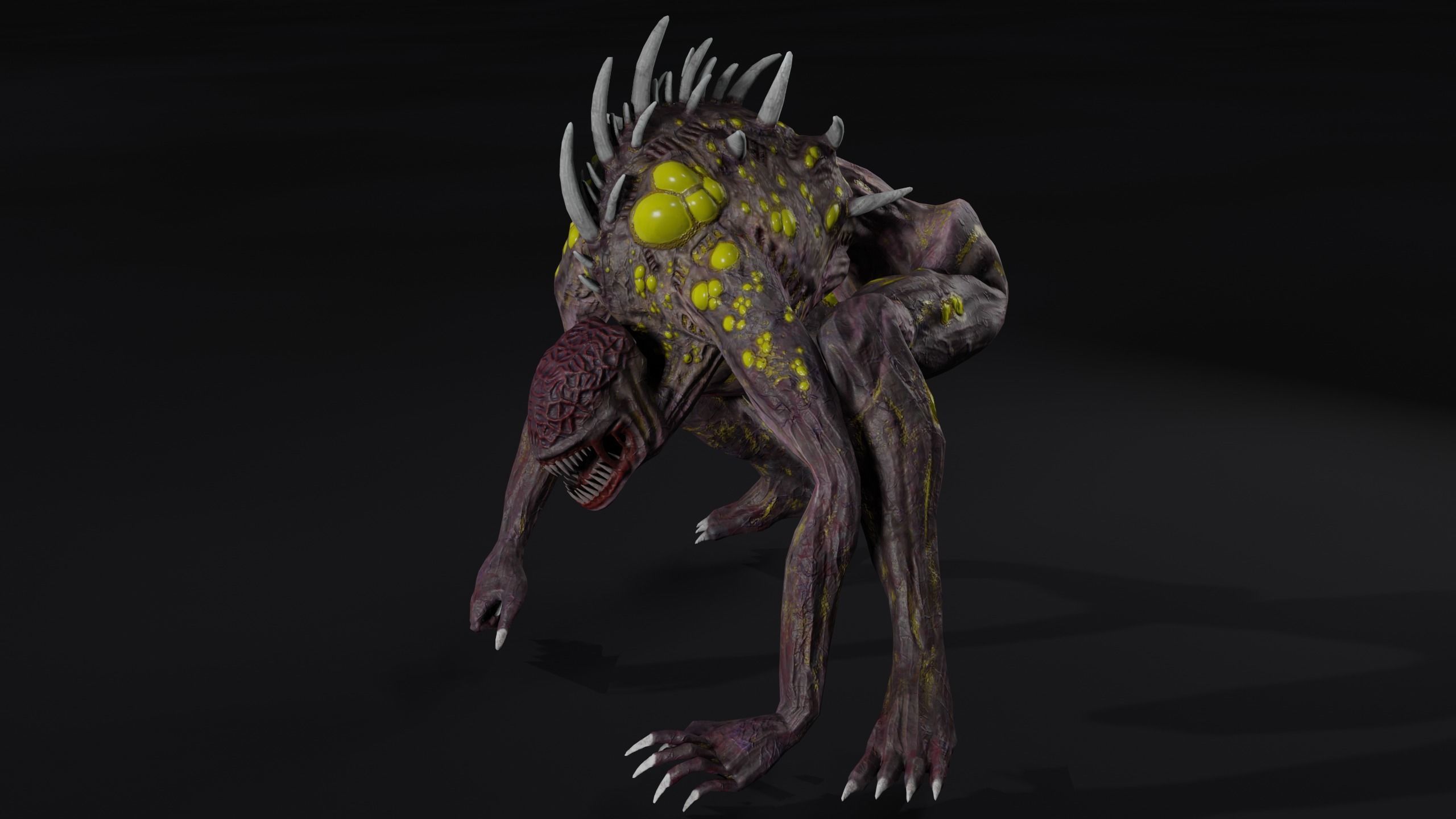 Mutant  monster Low-poly 3D model_13