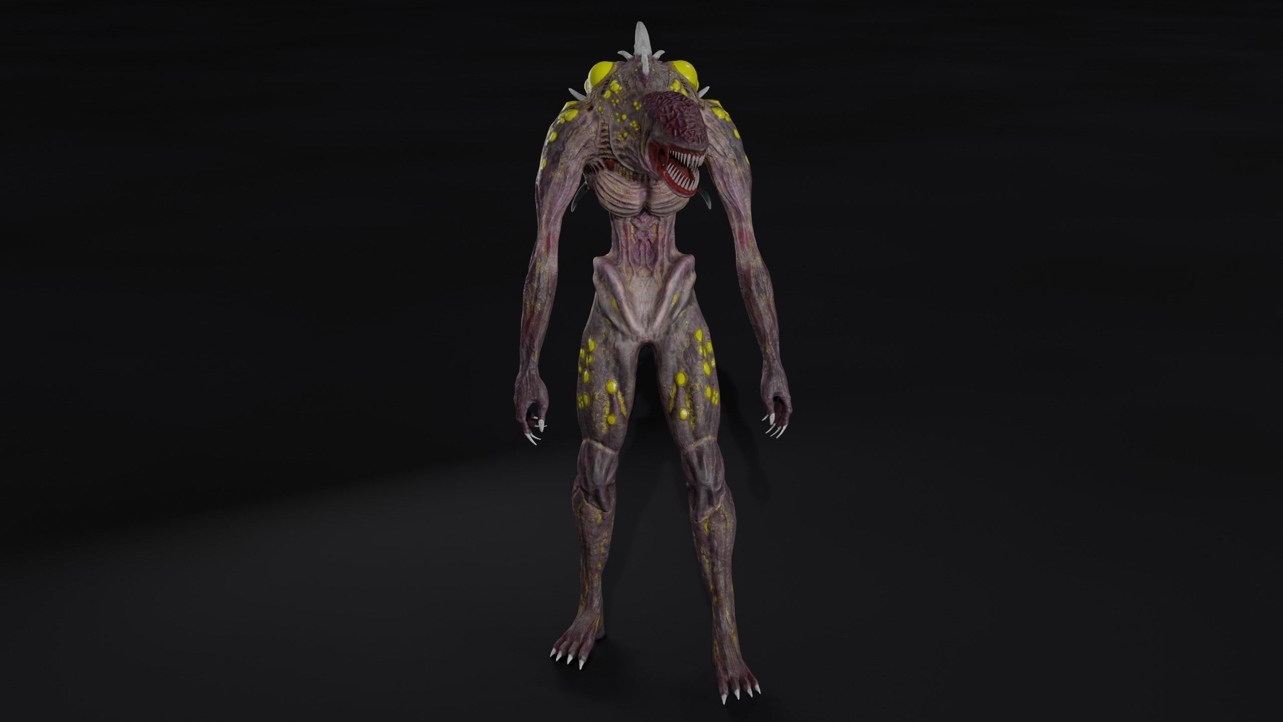 Mutant  monster Low-poly 3D model_3